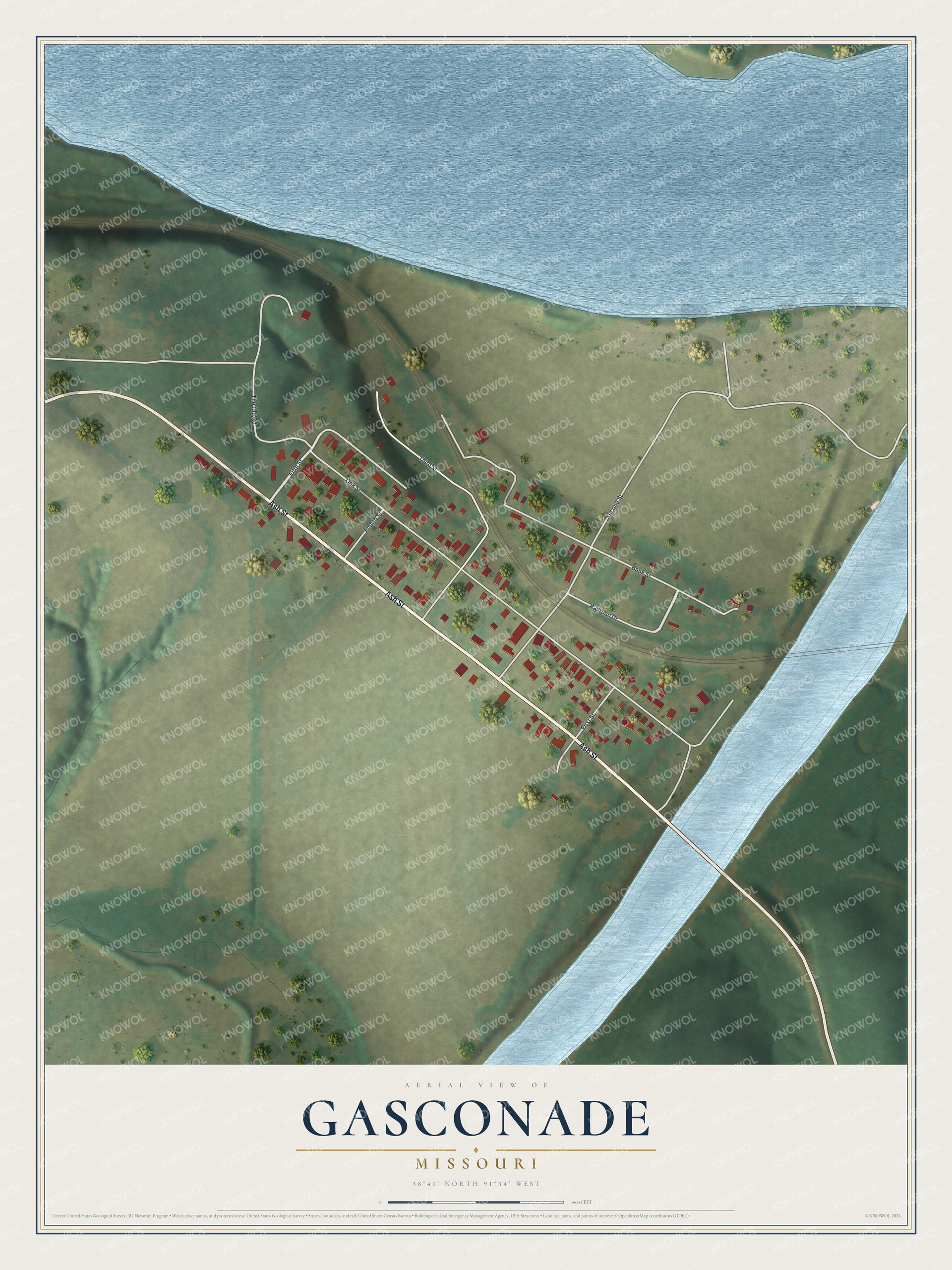 Watermarked full-map preview of Gasconade, Missouri