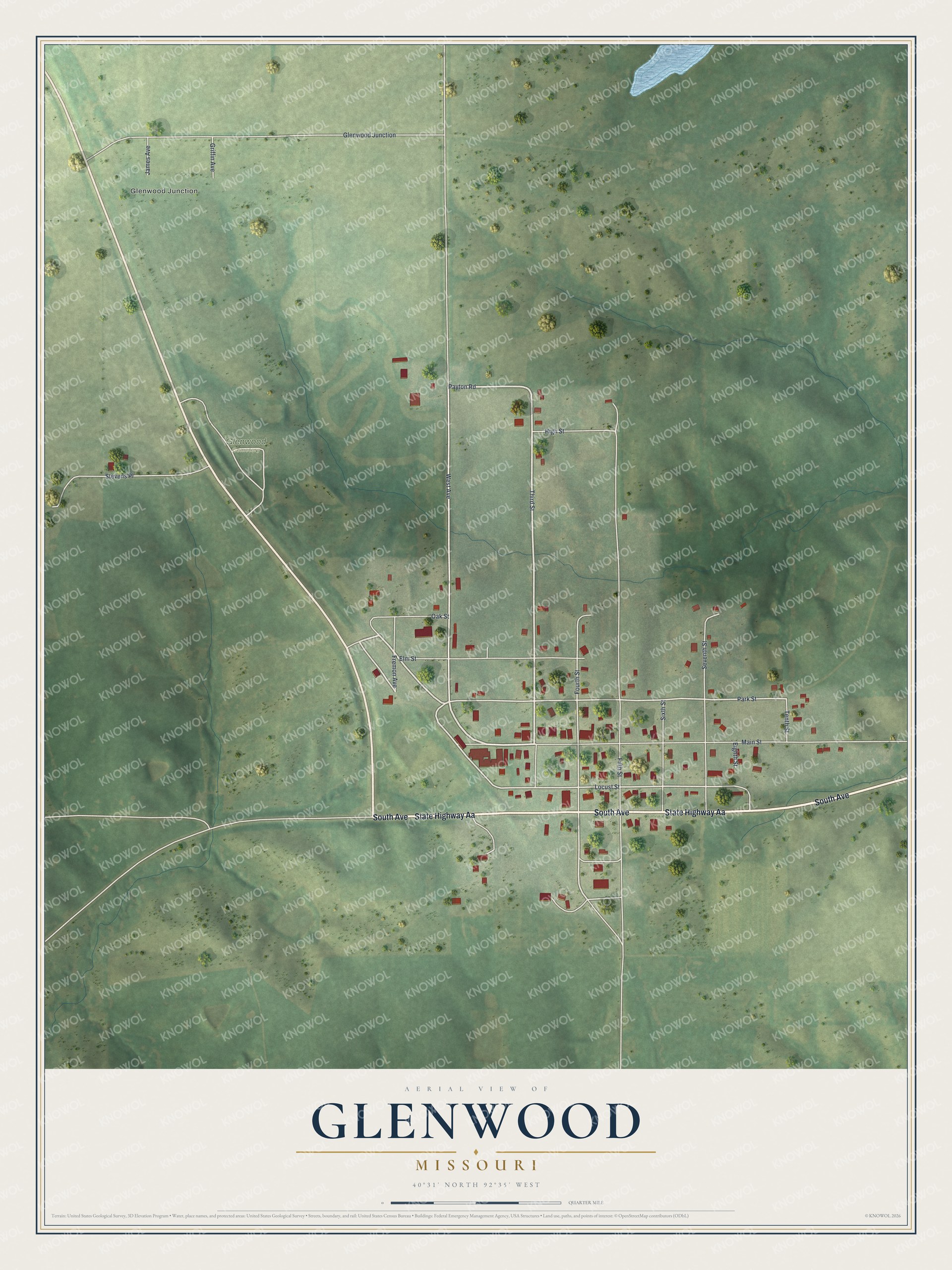 Watermarked full-map preview of Glenwood, Missouri