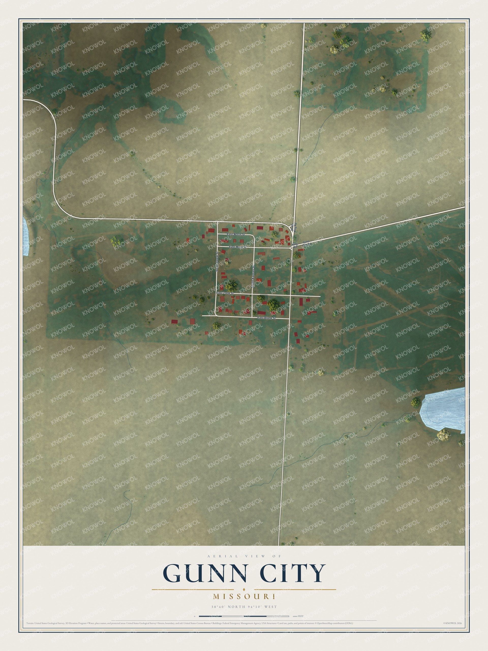 Watermarked full-map preview of Gunn City, Missouri