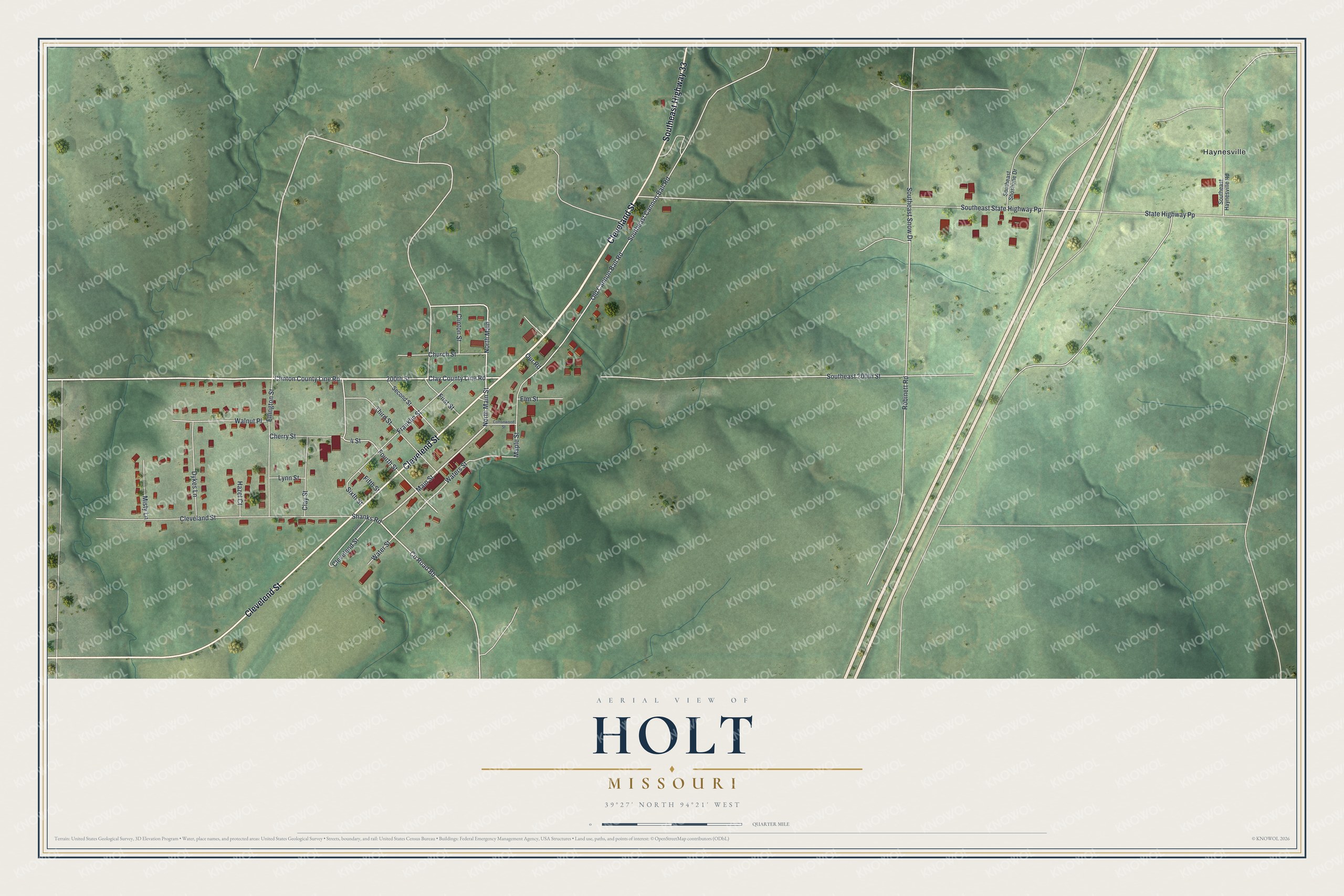 Watermarked full-map preview of Holt, Missouri