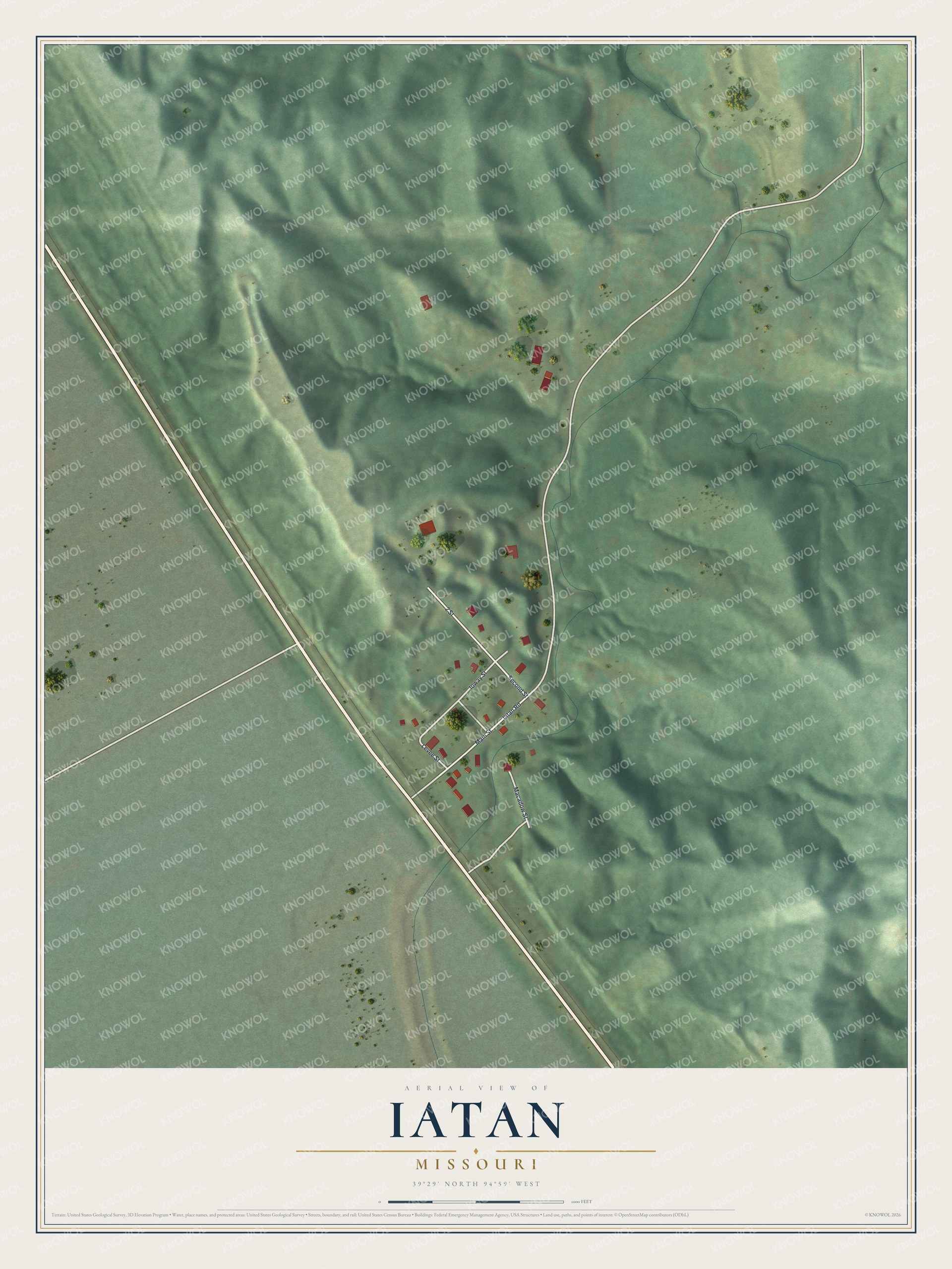 Watermarked full-map preview of Iatan, Missouri