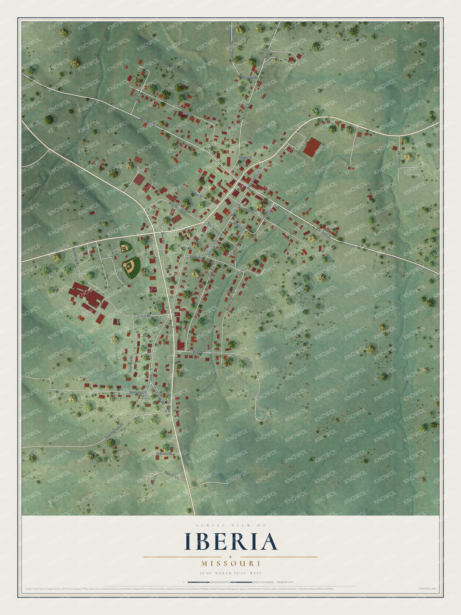 Watermarked full-map preview of Iberia, Missouri