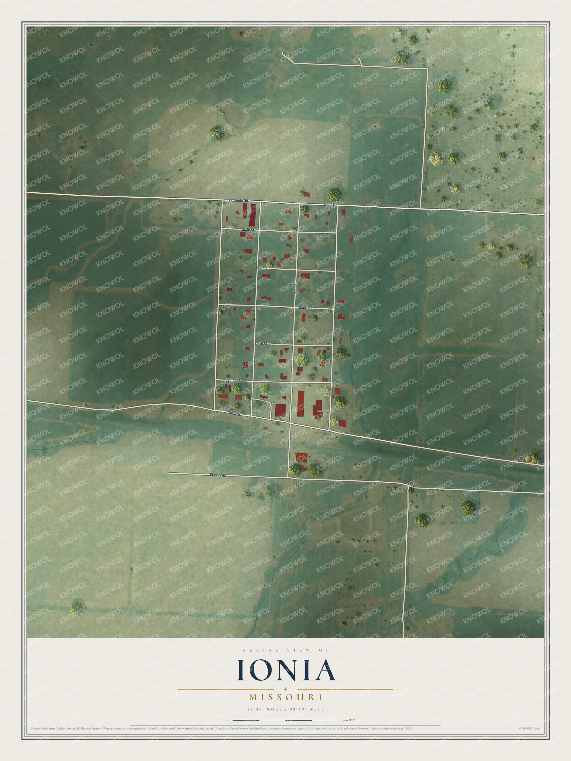 Watermarked full-map preview of Ionia, Missouri