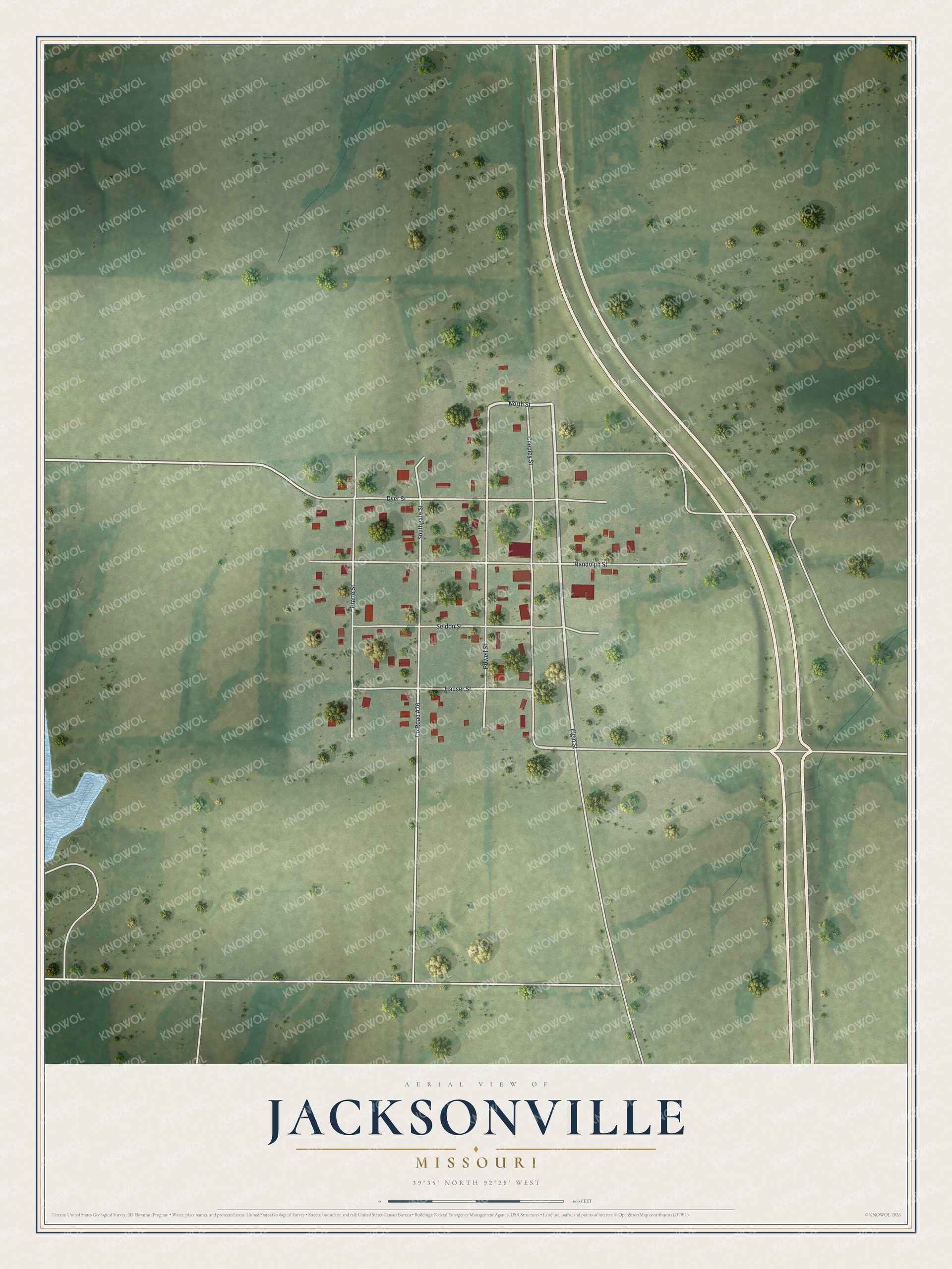 Watermarked full-map preview of Jacksonville, Missouri