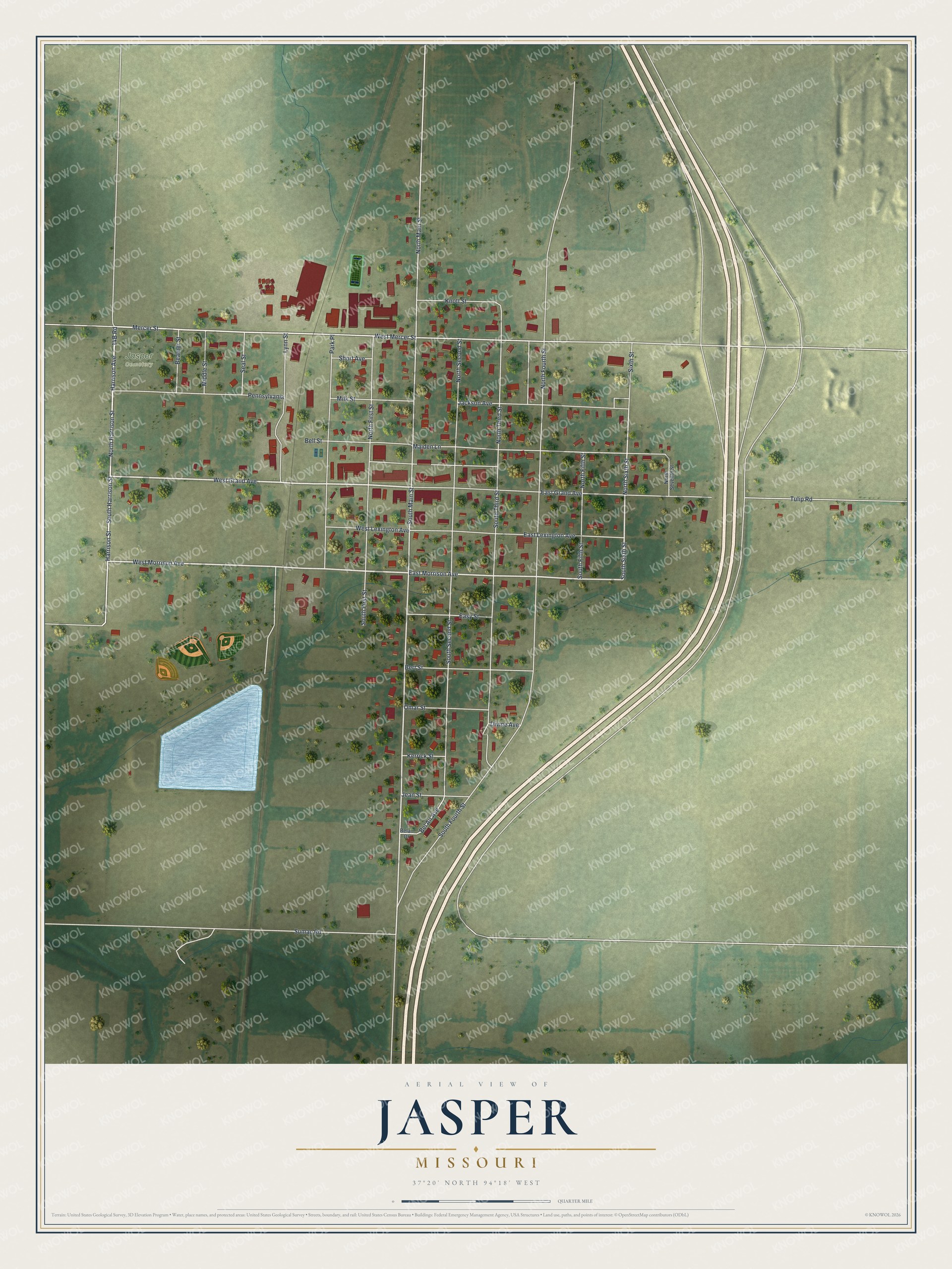 Watermarked full-map preview of Jasper, Missouri