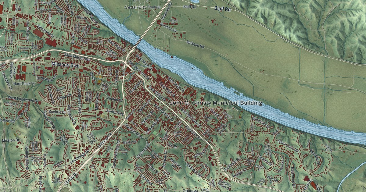 Map of Jefferson City, Missouri in 2026