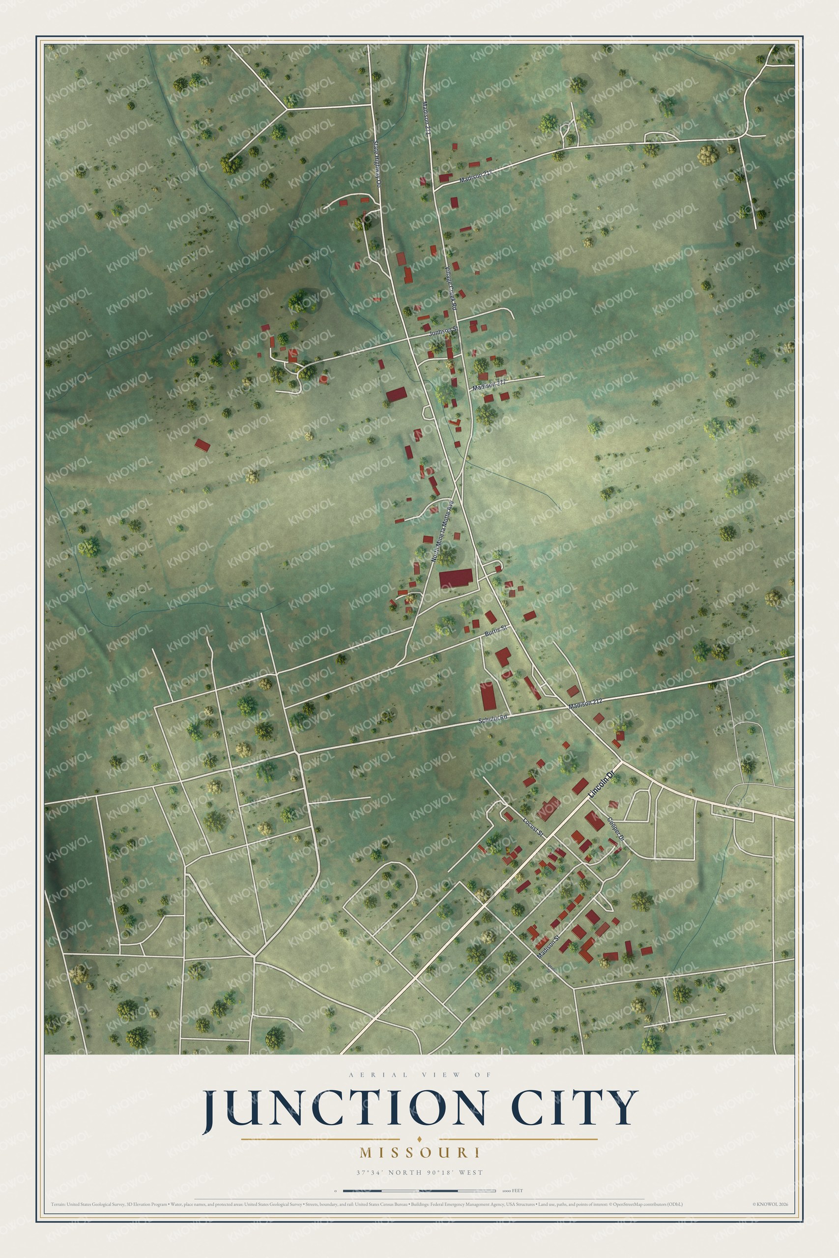 Watermarked full-map preview of Junction City, Missouri