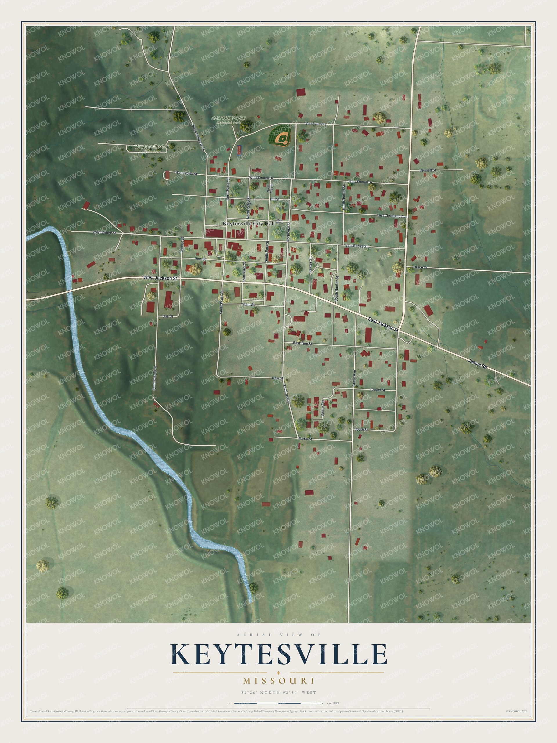 Watermarked full-map preview of Keytesville, Missouri