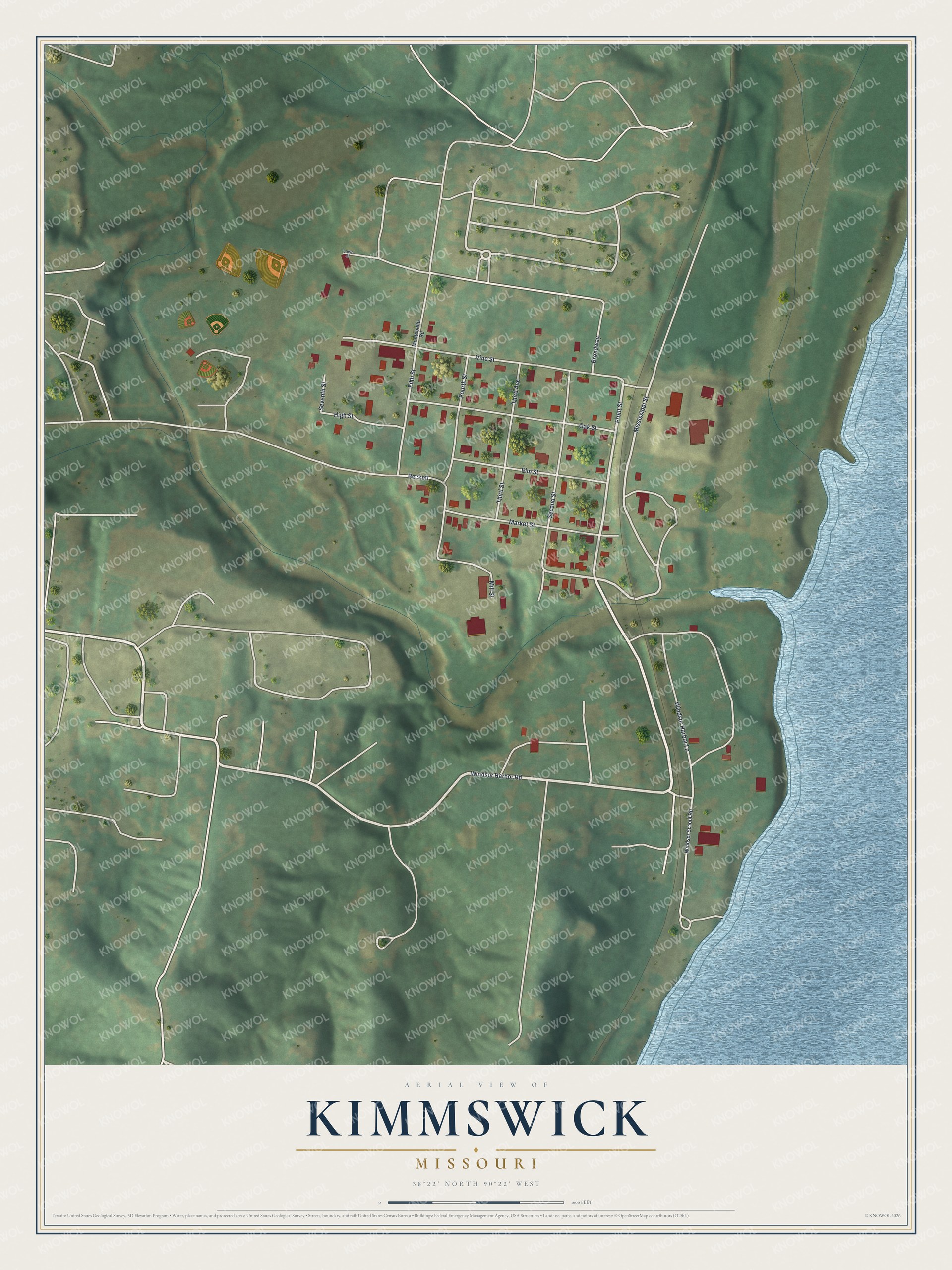 Watermarked full-map preview of Kimmswick, Missouri