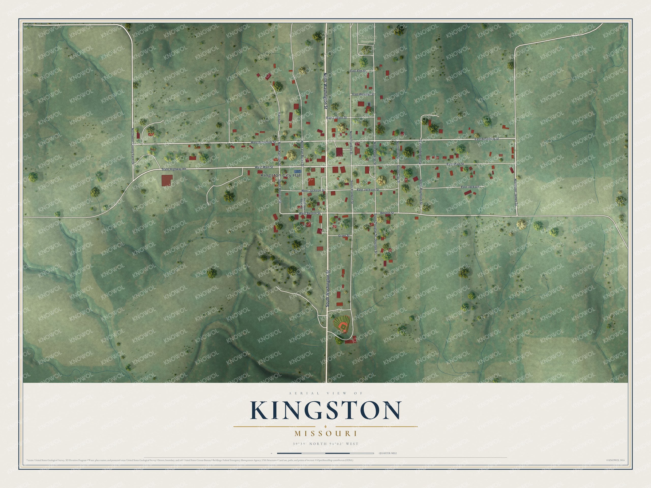 Watermarked full-map preview of Kingston, Missouri