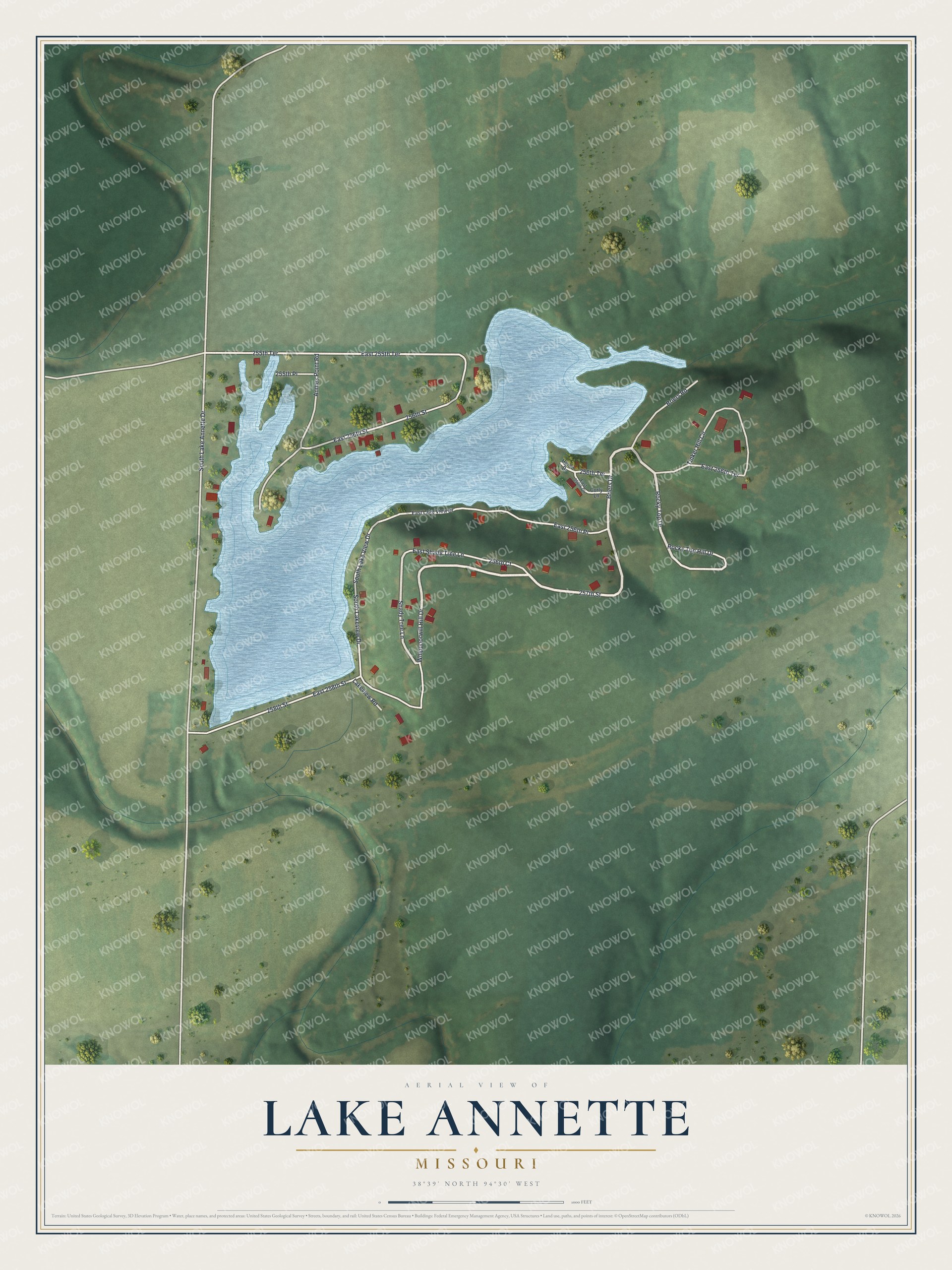 Watermarked full-map preview of Lake Annette, Missouri