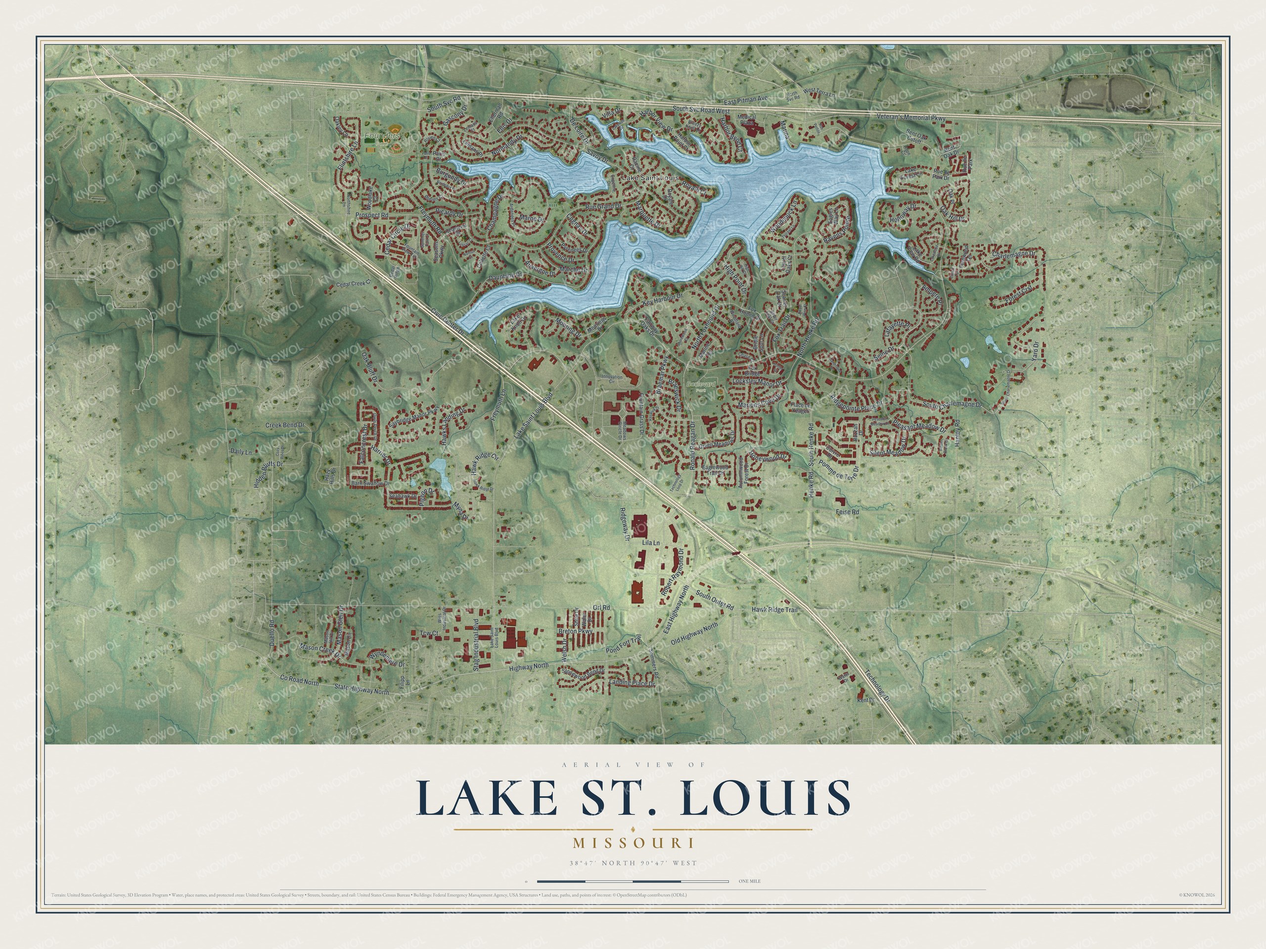 Watermarked full-map preview of Lake St. Louis, Missouri