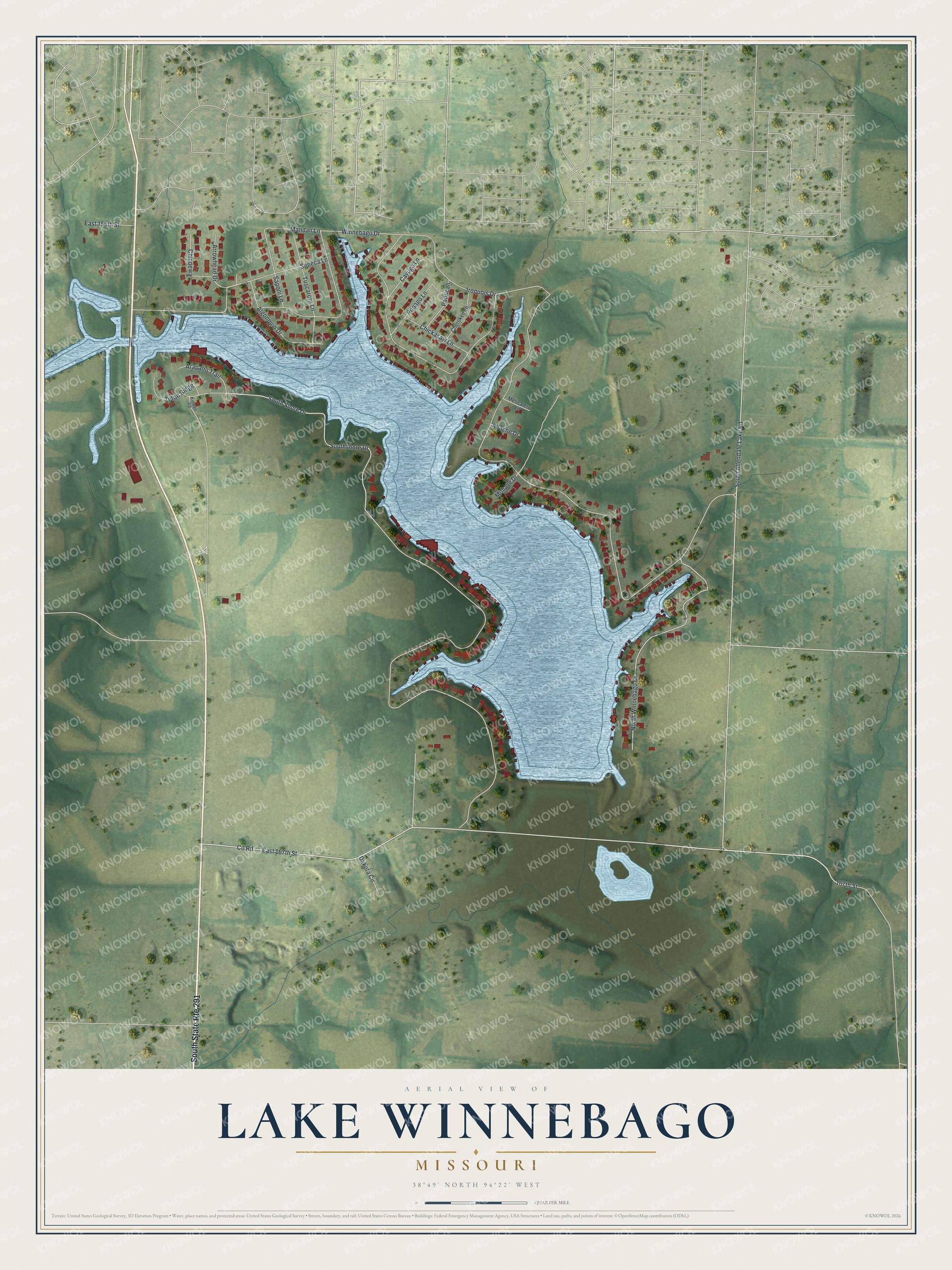 Watermarked full-map preview of Lake Winnebago, Missouri