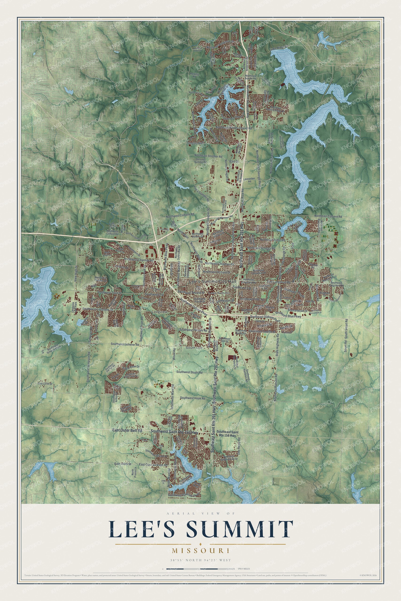 Watermarked full-map preview of Lee's Summit, Missouri