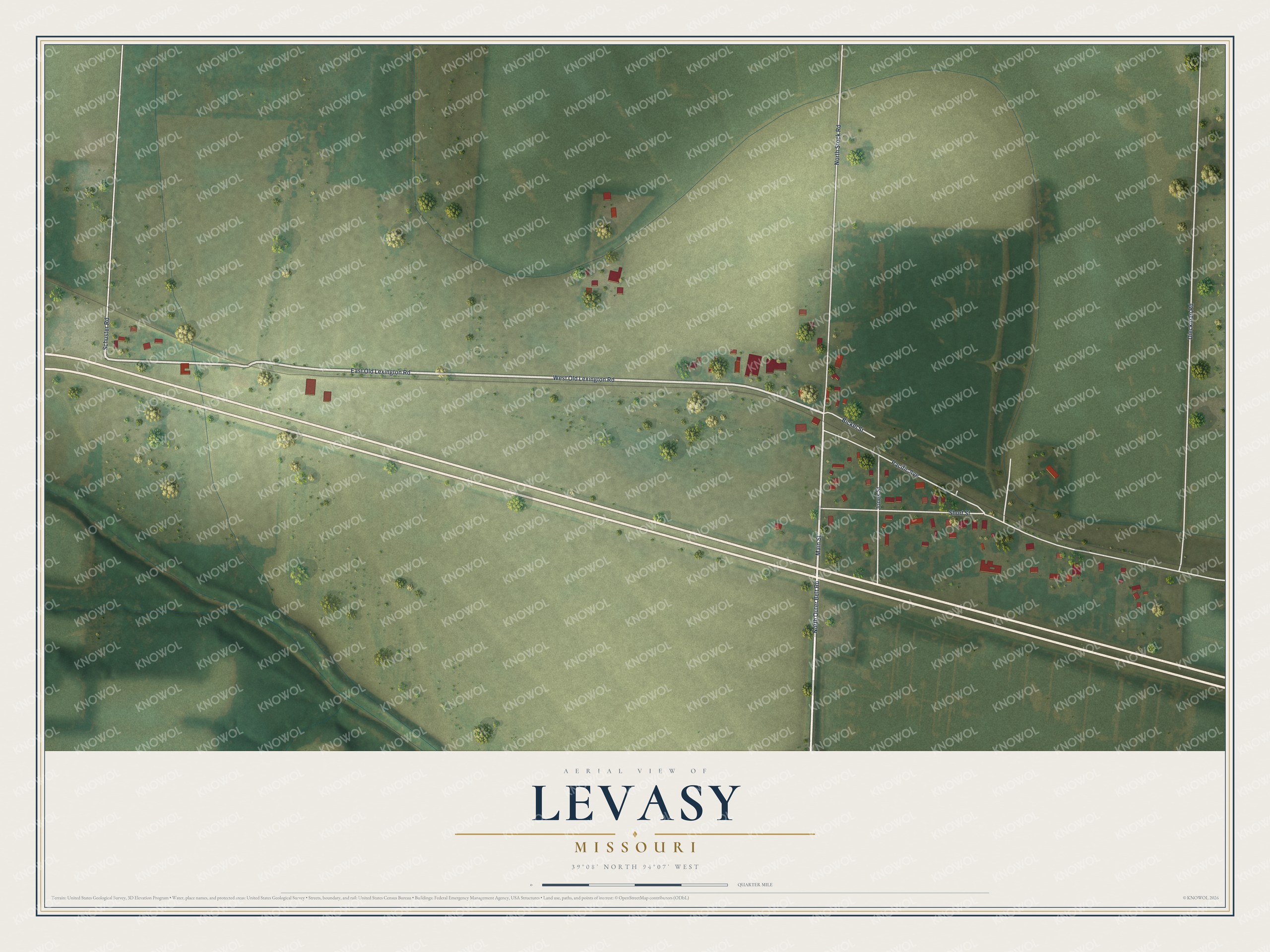 Watermarked full-map preview of Levasy, Missouri