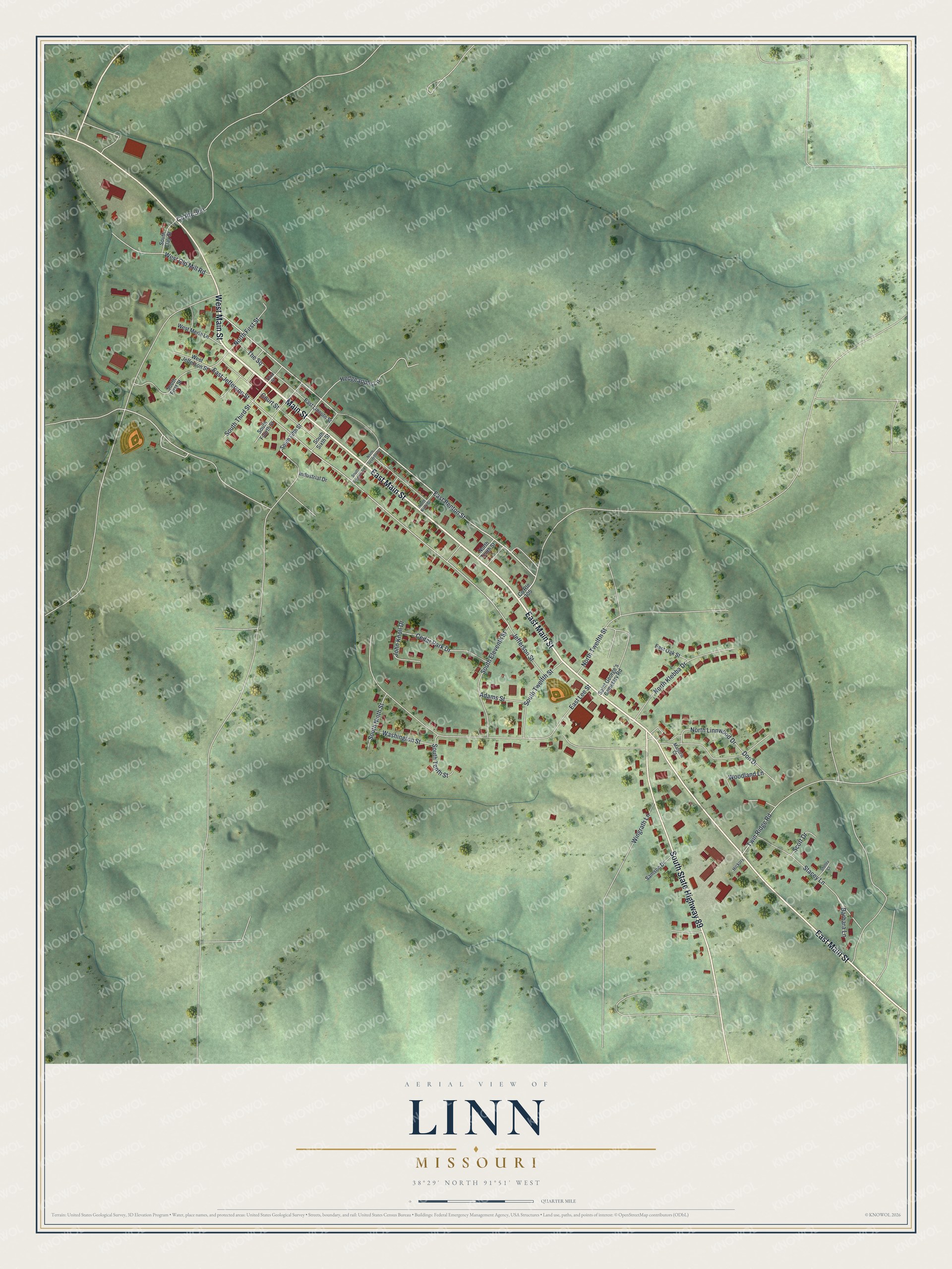 Watermarked full-map preview of Linn, Missouri