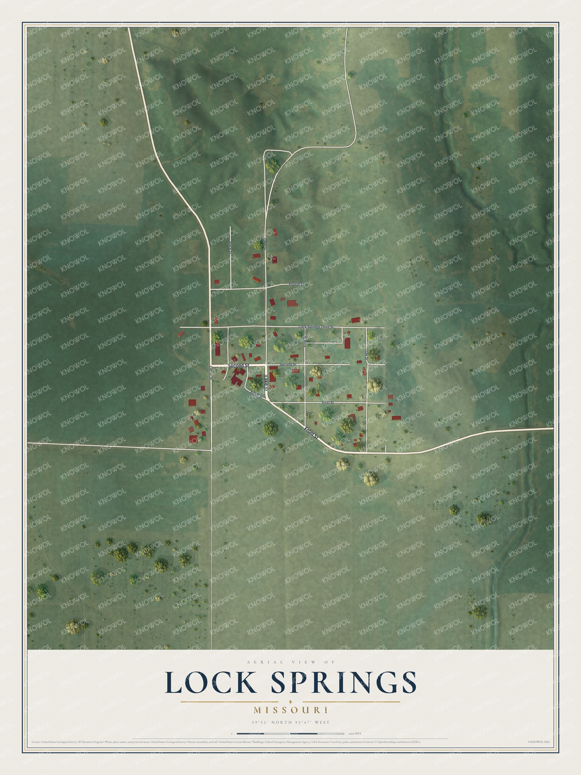 Watermarked full-map preview of Lock Springs, Missouri