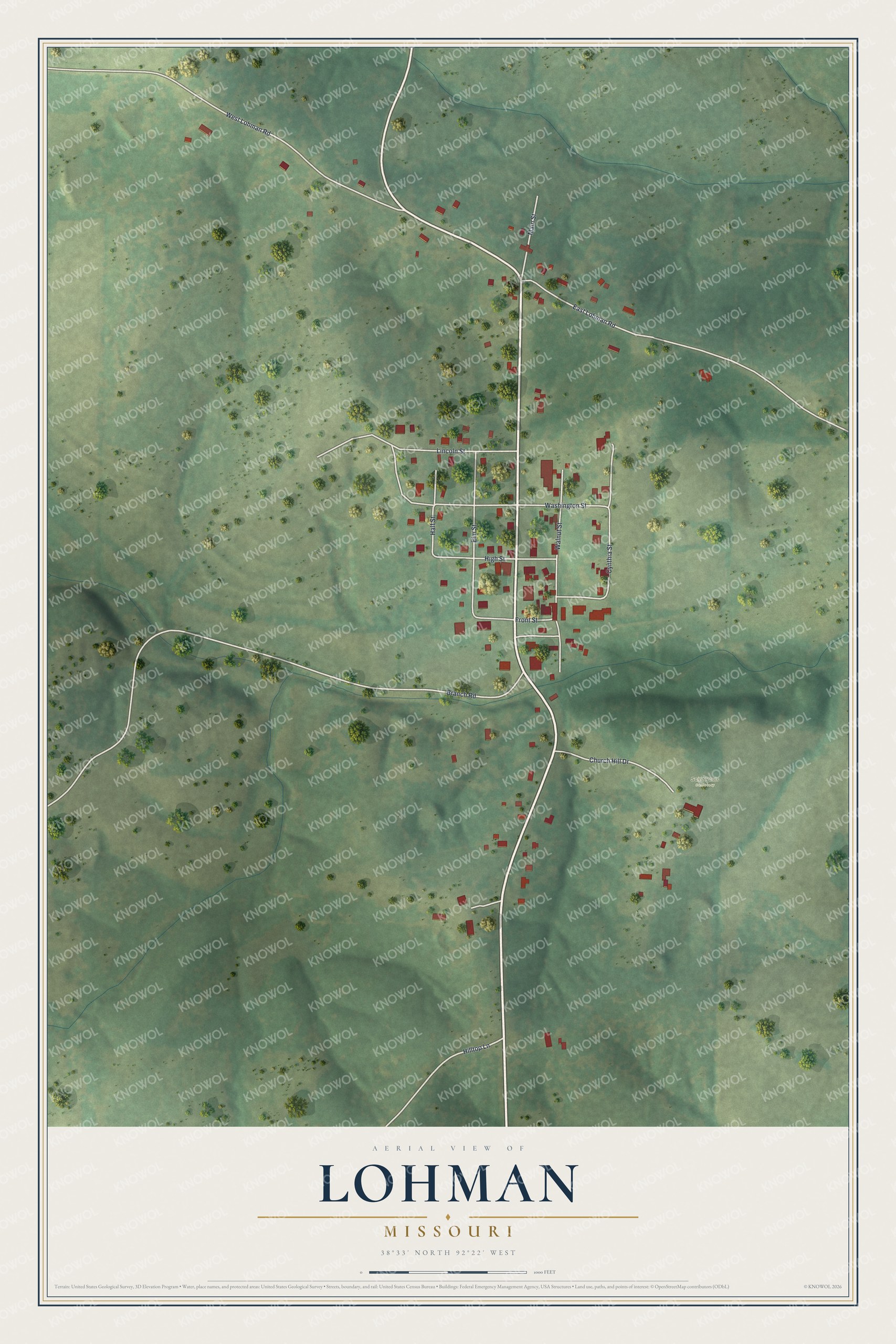 Watermarked full-map preview of Lohman, Missouri