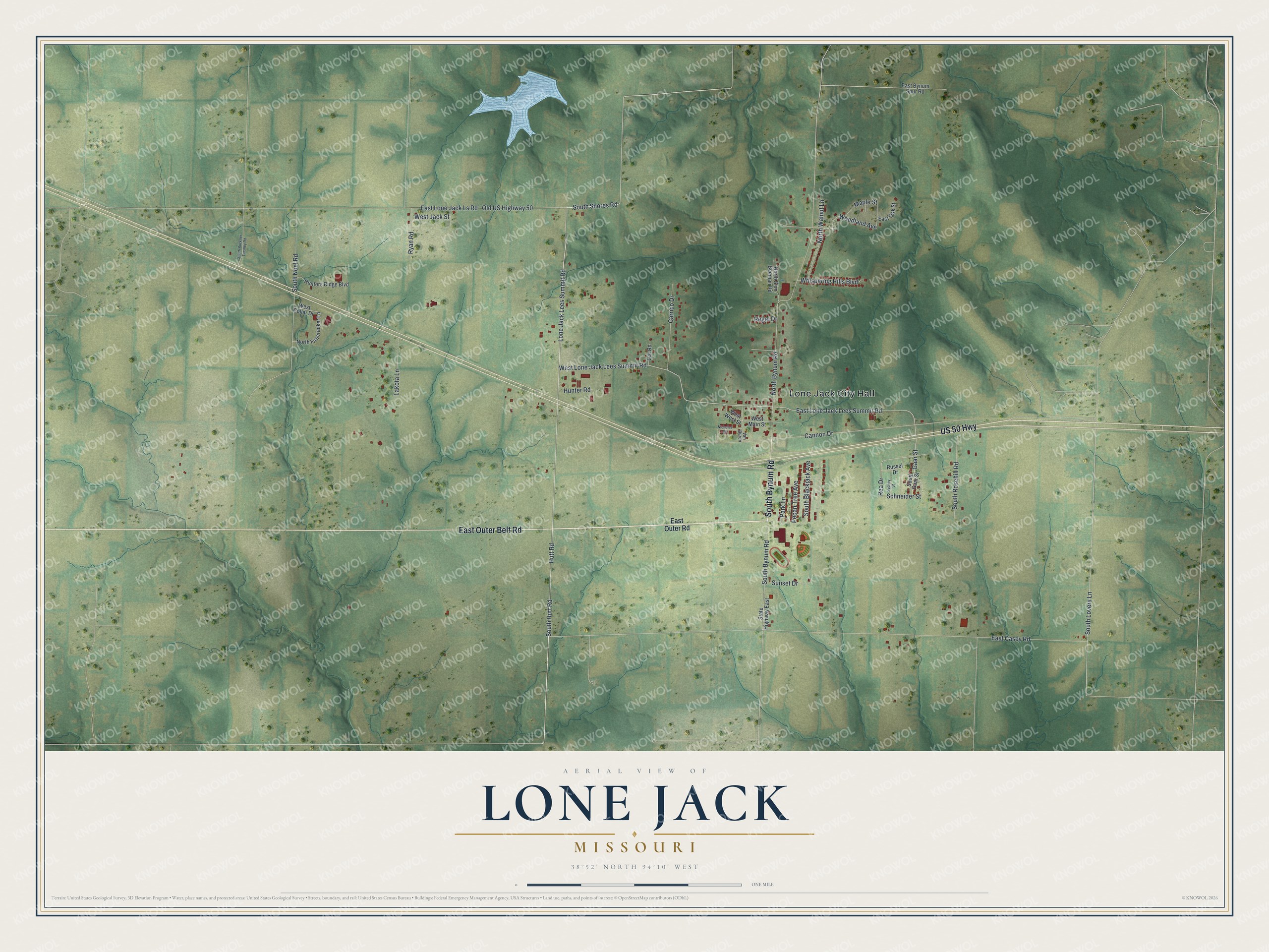 Watermarked full-map preview of Lone Jack, Missouri