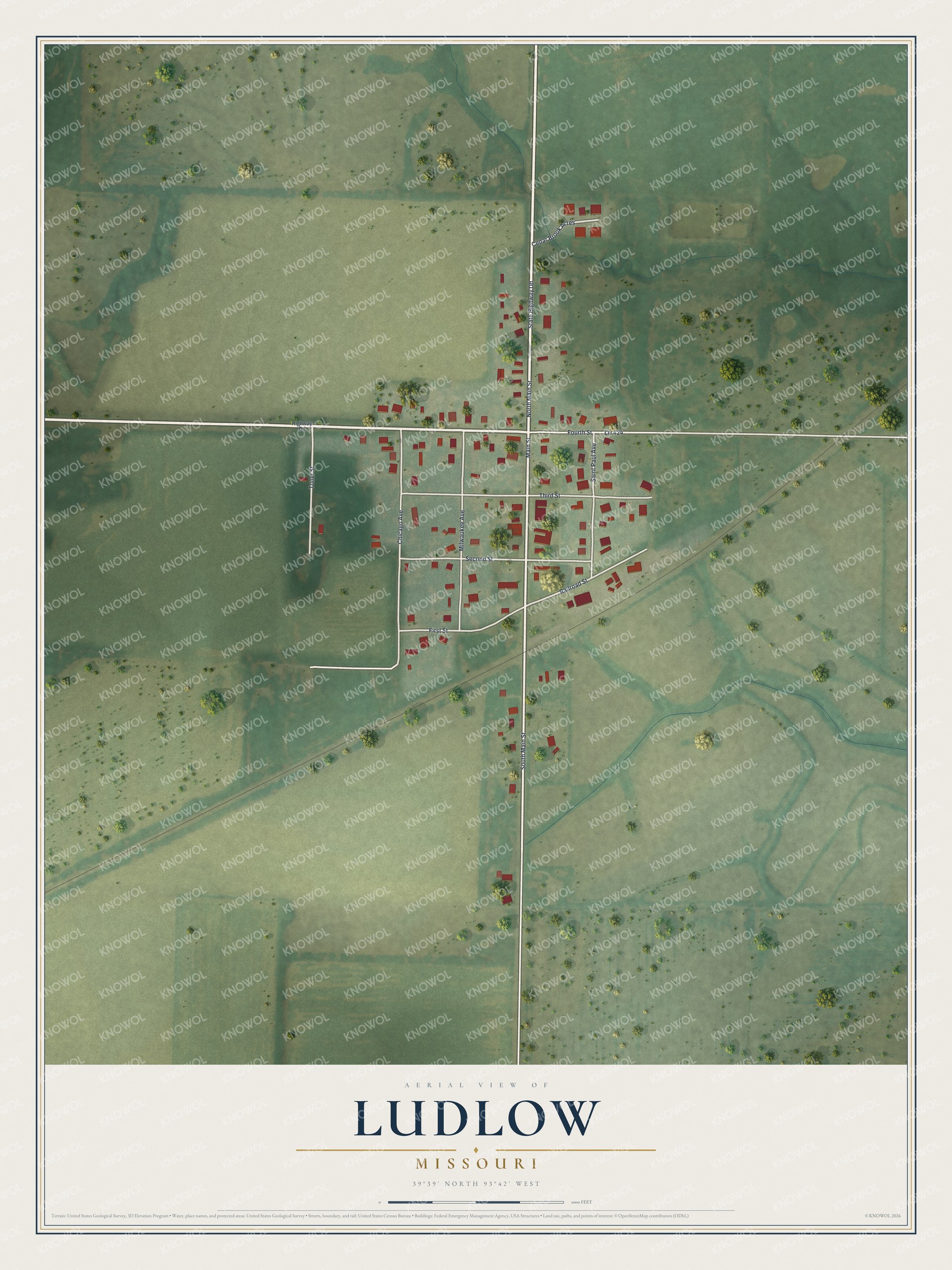 Watermarked full-map preview of Ludlow, Missouri