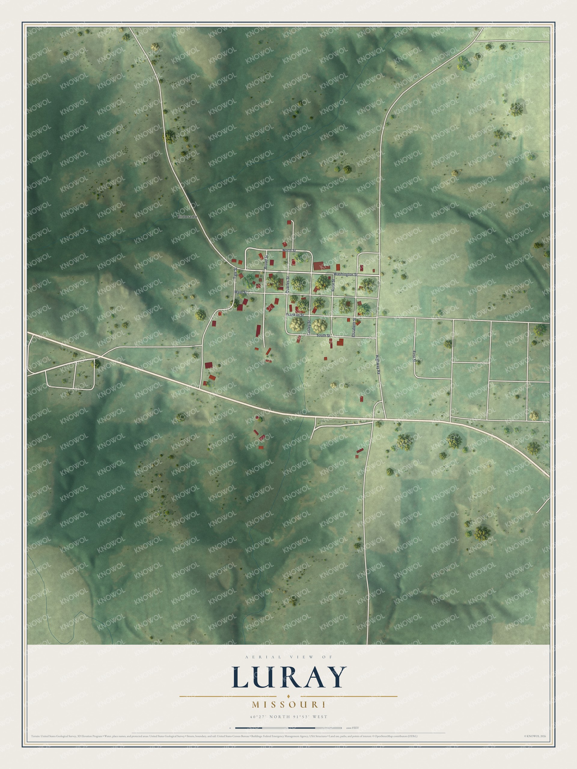 Watermarked full-map preview of Luray, Missouri