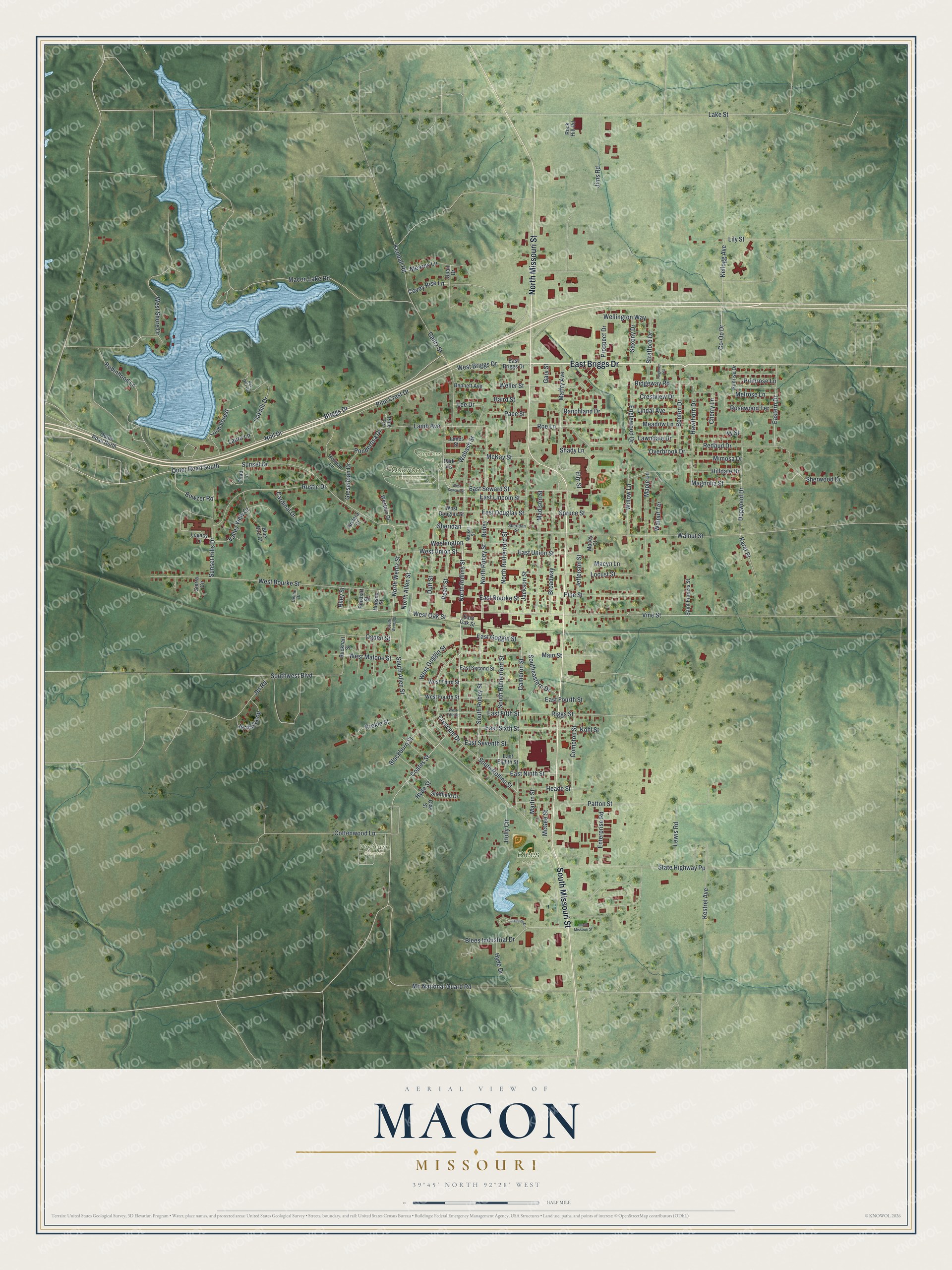 Watermarked full-map preview of Macon, Missouri