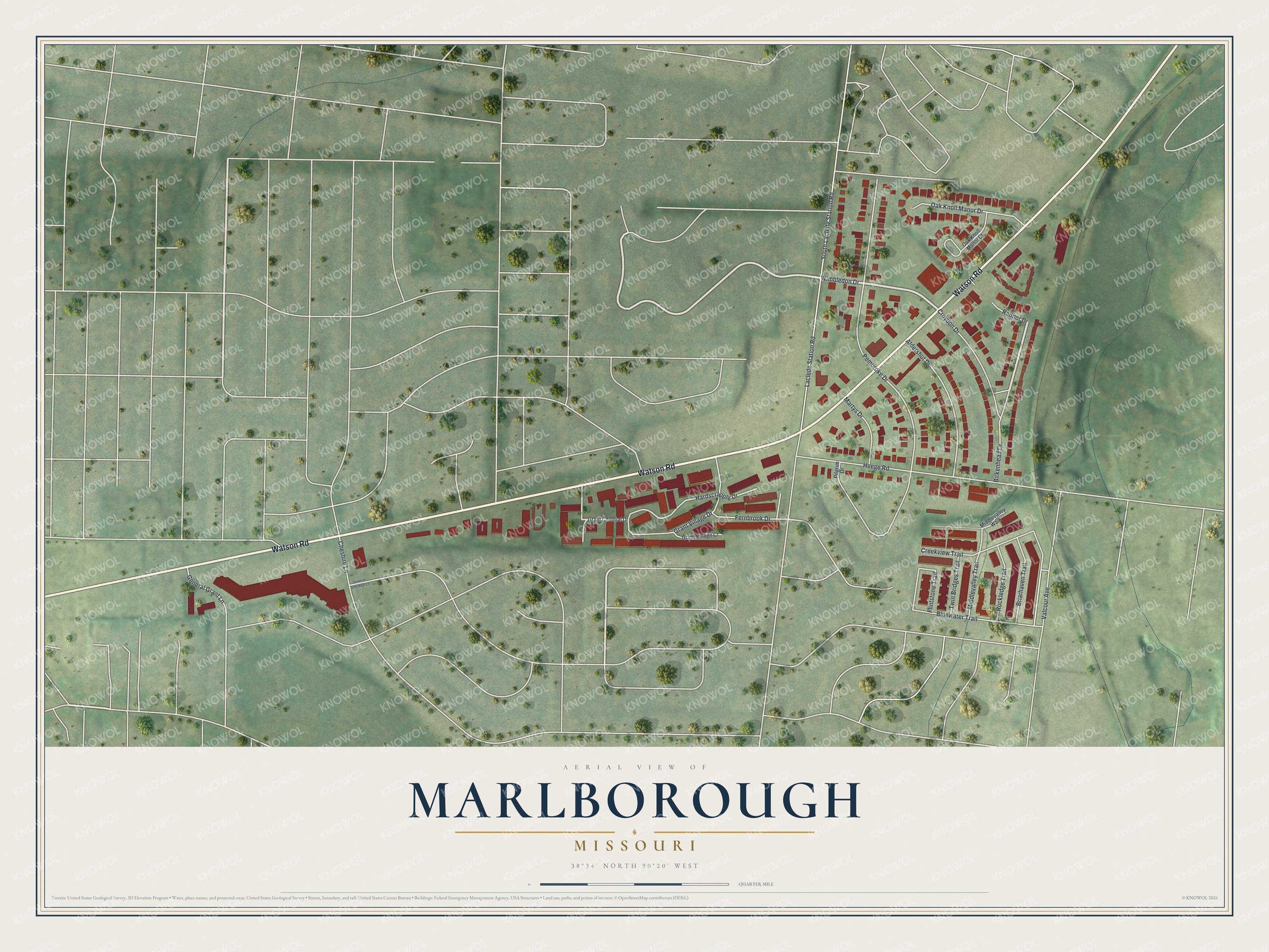 Watermarked full-map preview of Marlborough, Missouri