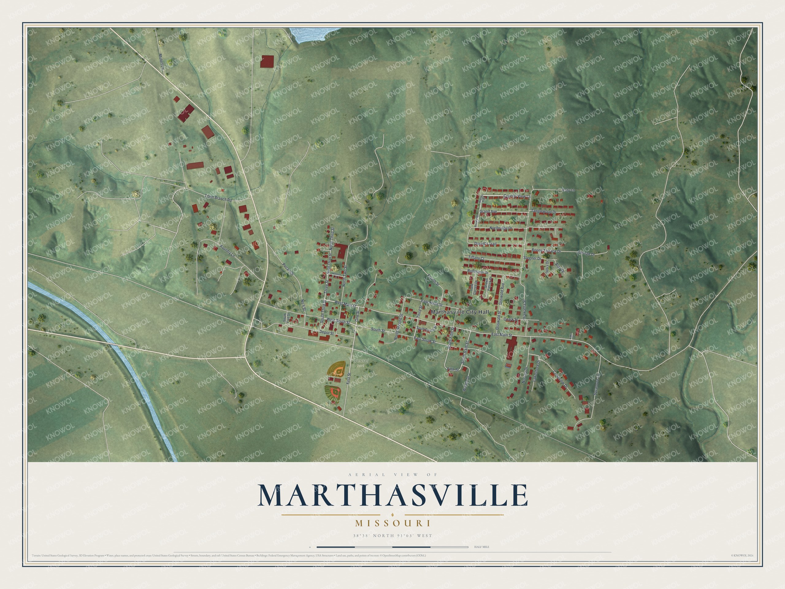 Watermarked full-map preview of Marthasville, Missouri