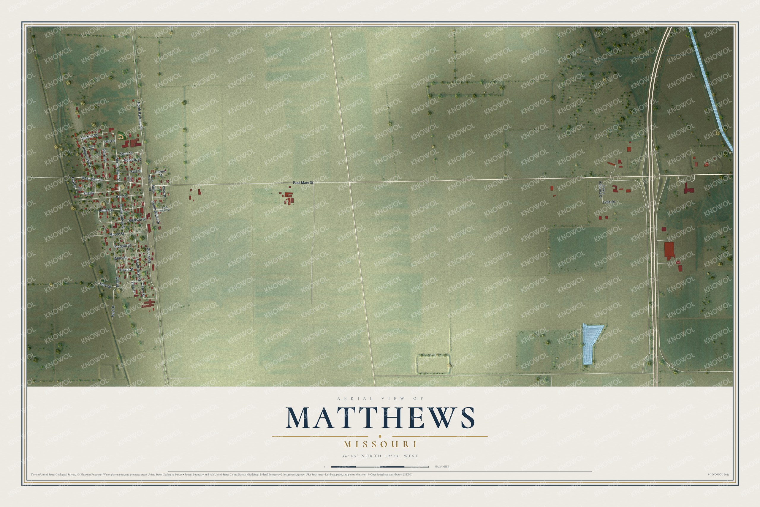 Watermarked full-map preview of Matthews, Missouri