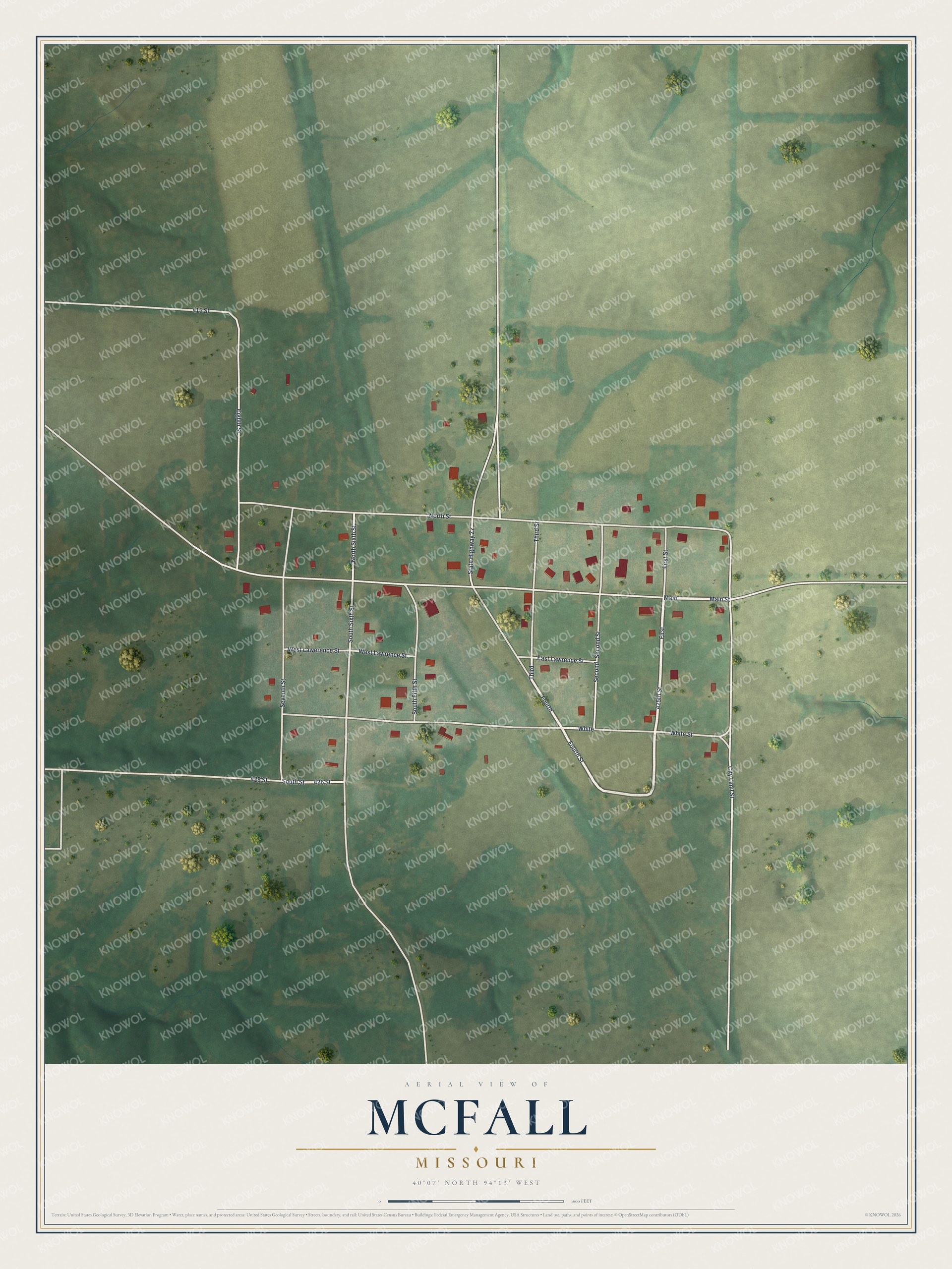 Watermarked full-map preview of McFall, Missouri