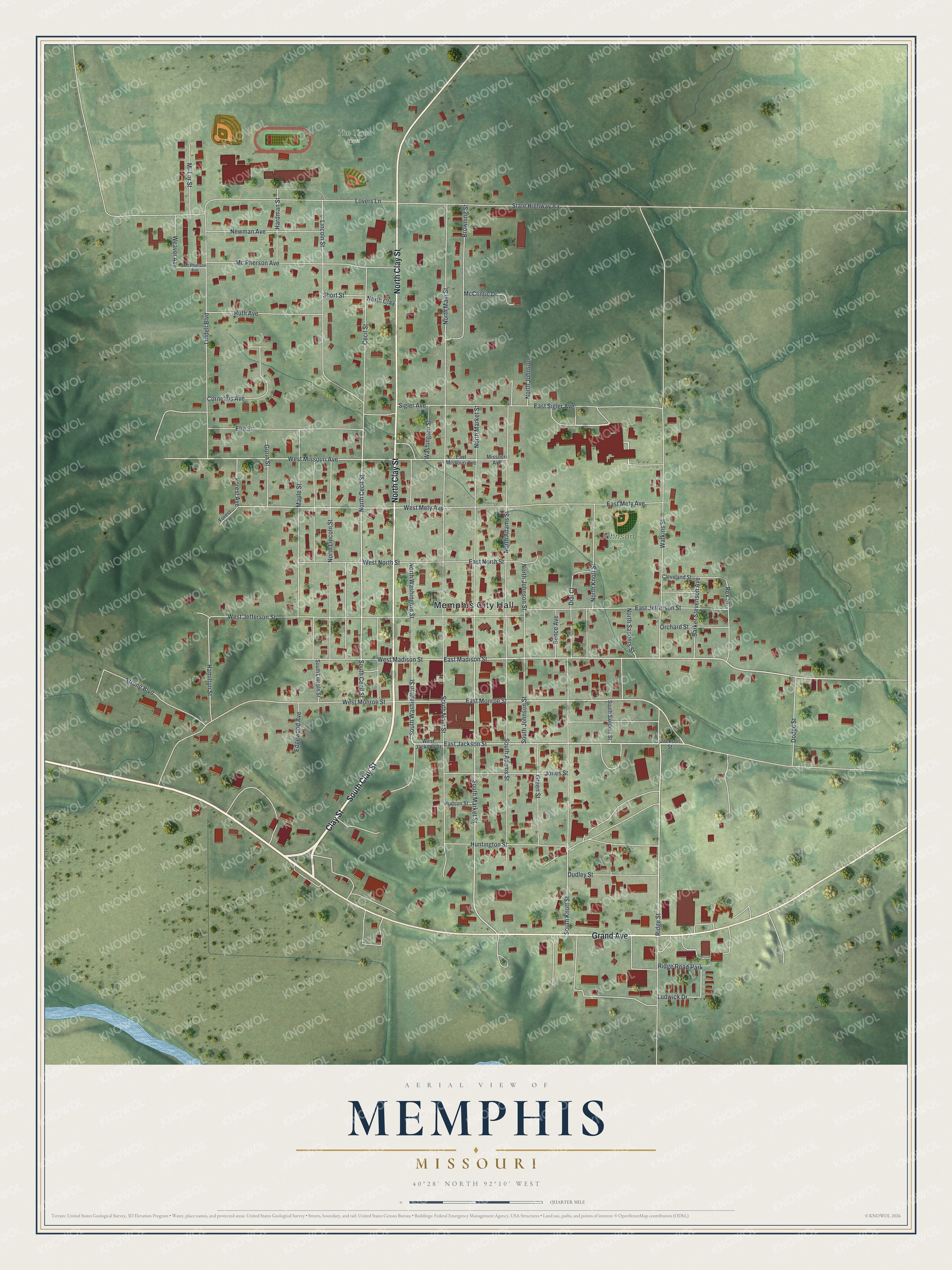 Watermarked full-map preview of Memphis, Missouri