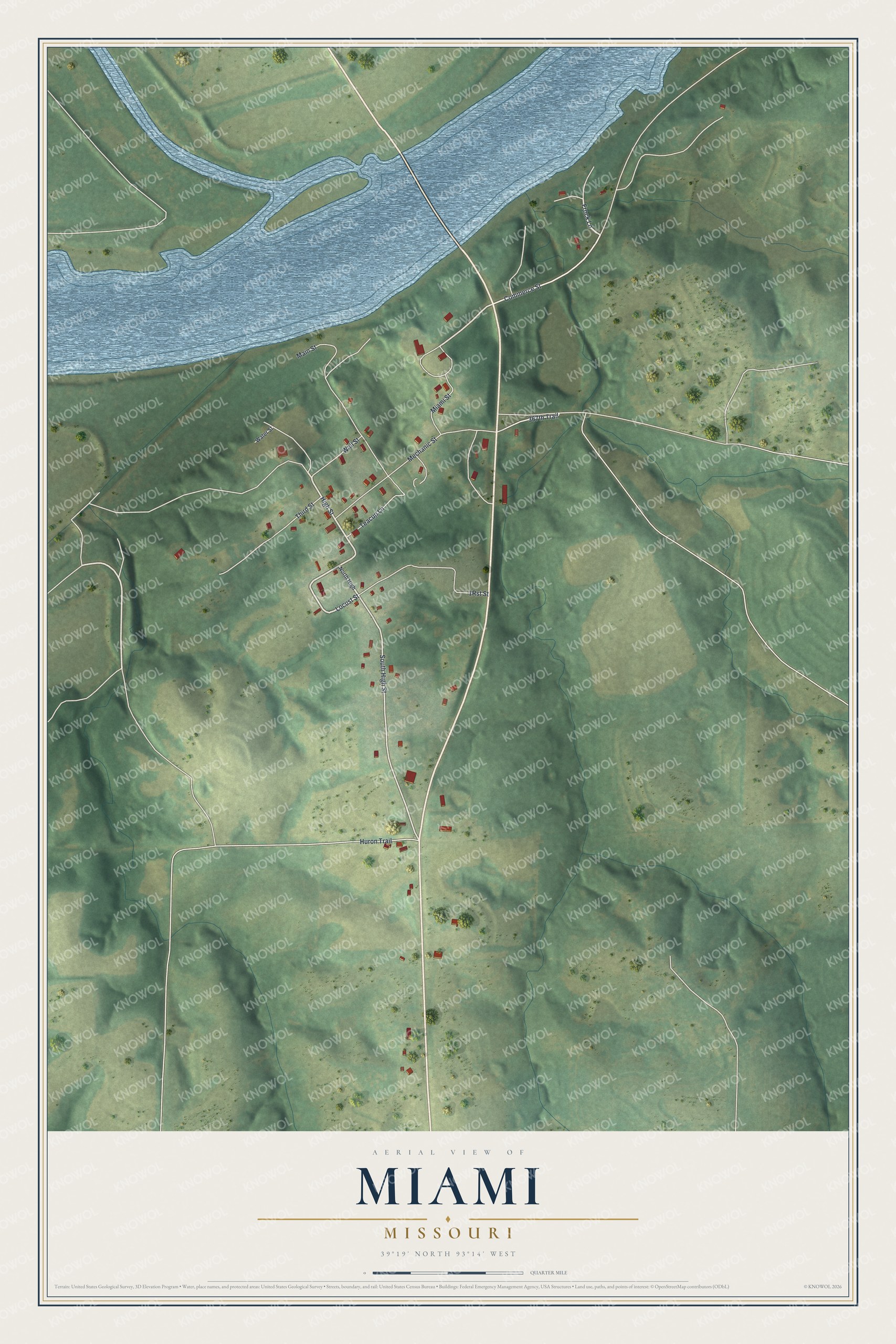 Watermarked full-map preview of Miami, Missouri