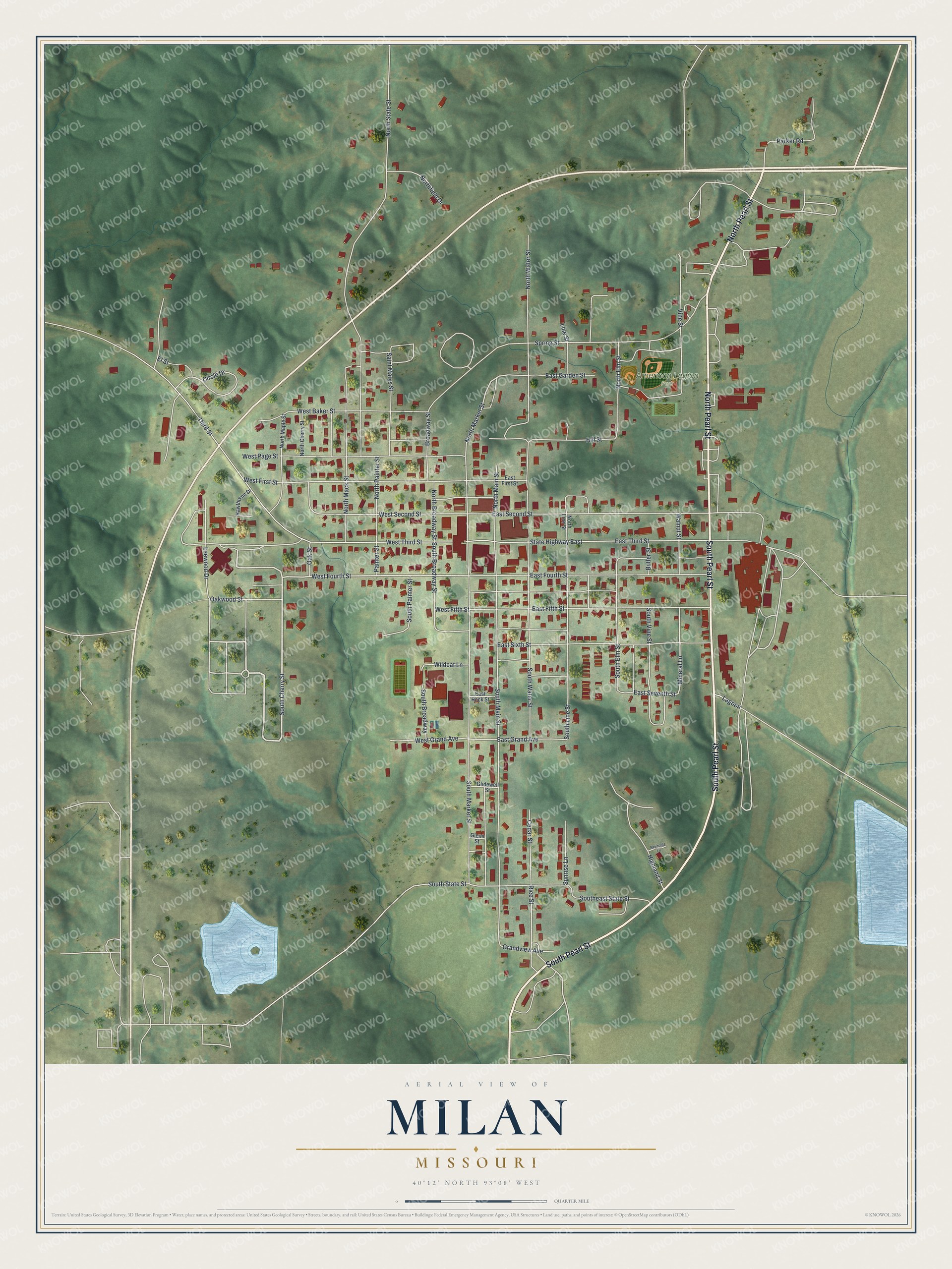 Watermarked full-map preview of Milan, Missouri