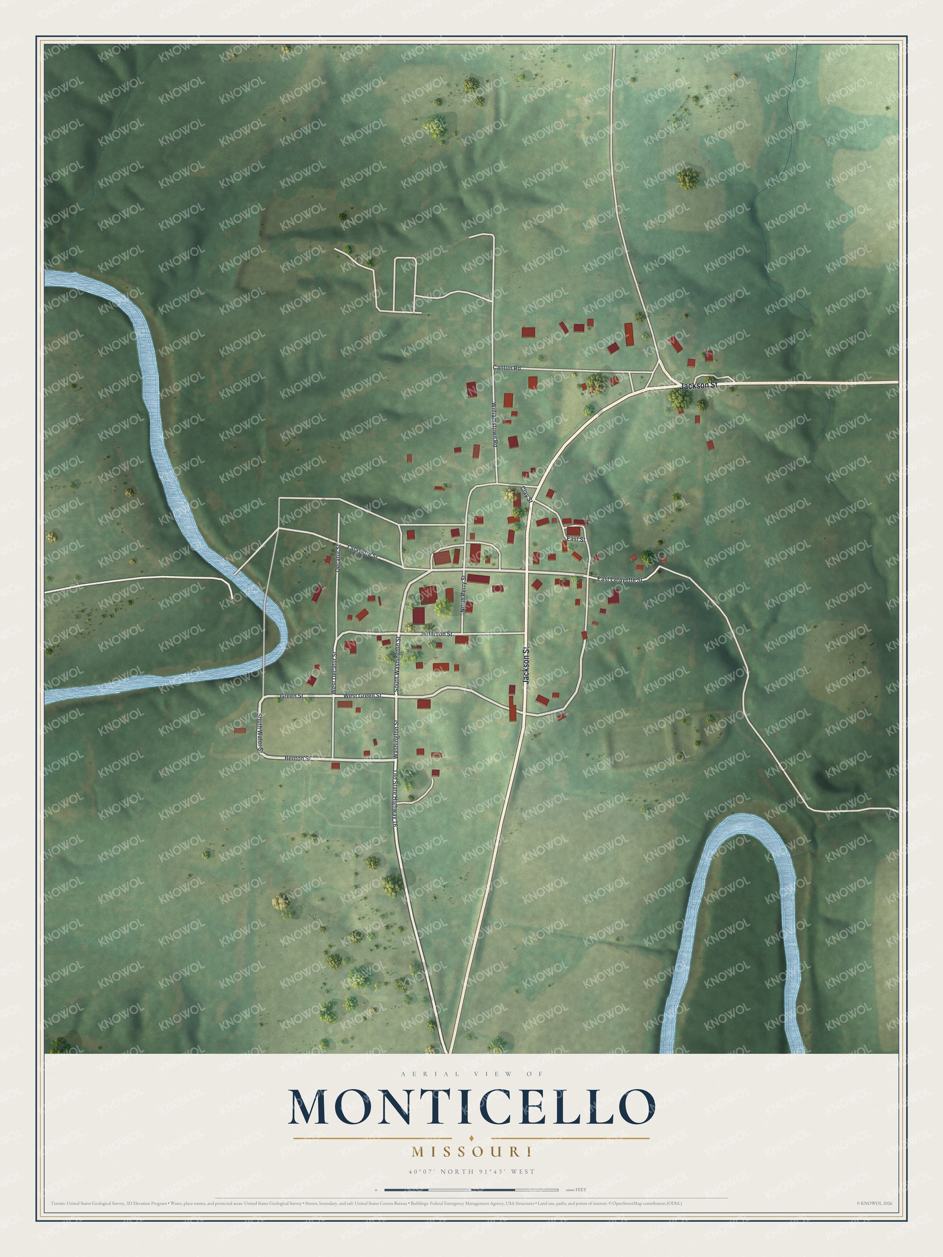 Watermarked full-map preview of Monticello, Missouri