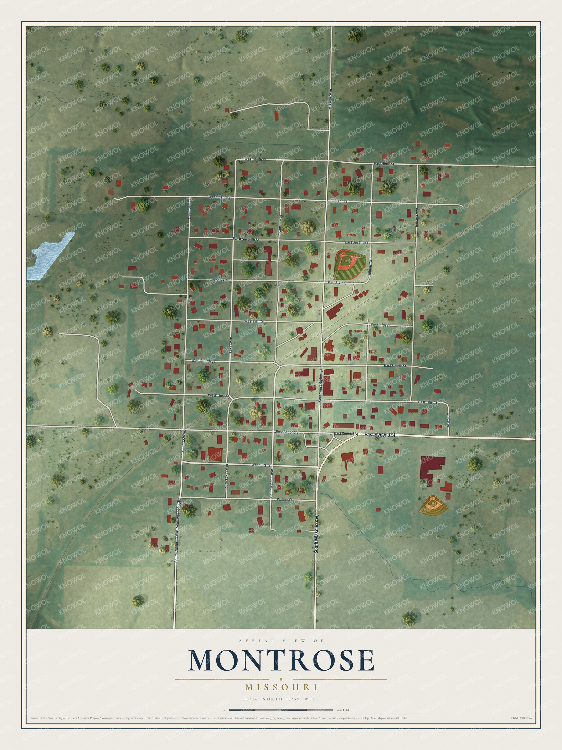 Watermarked full-map preview of Montrose, Missouri