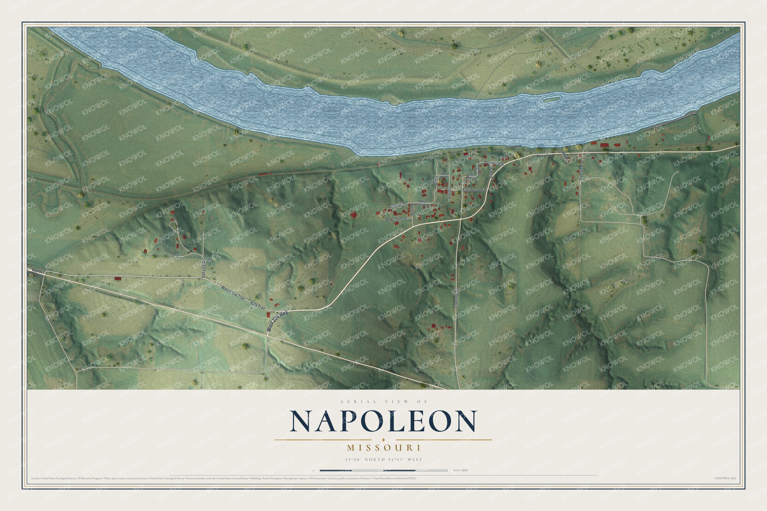 Watermarked full-map preview of Napoleon, Missouri