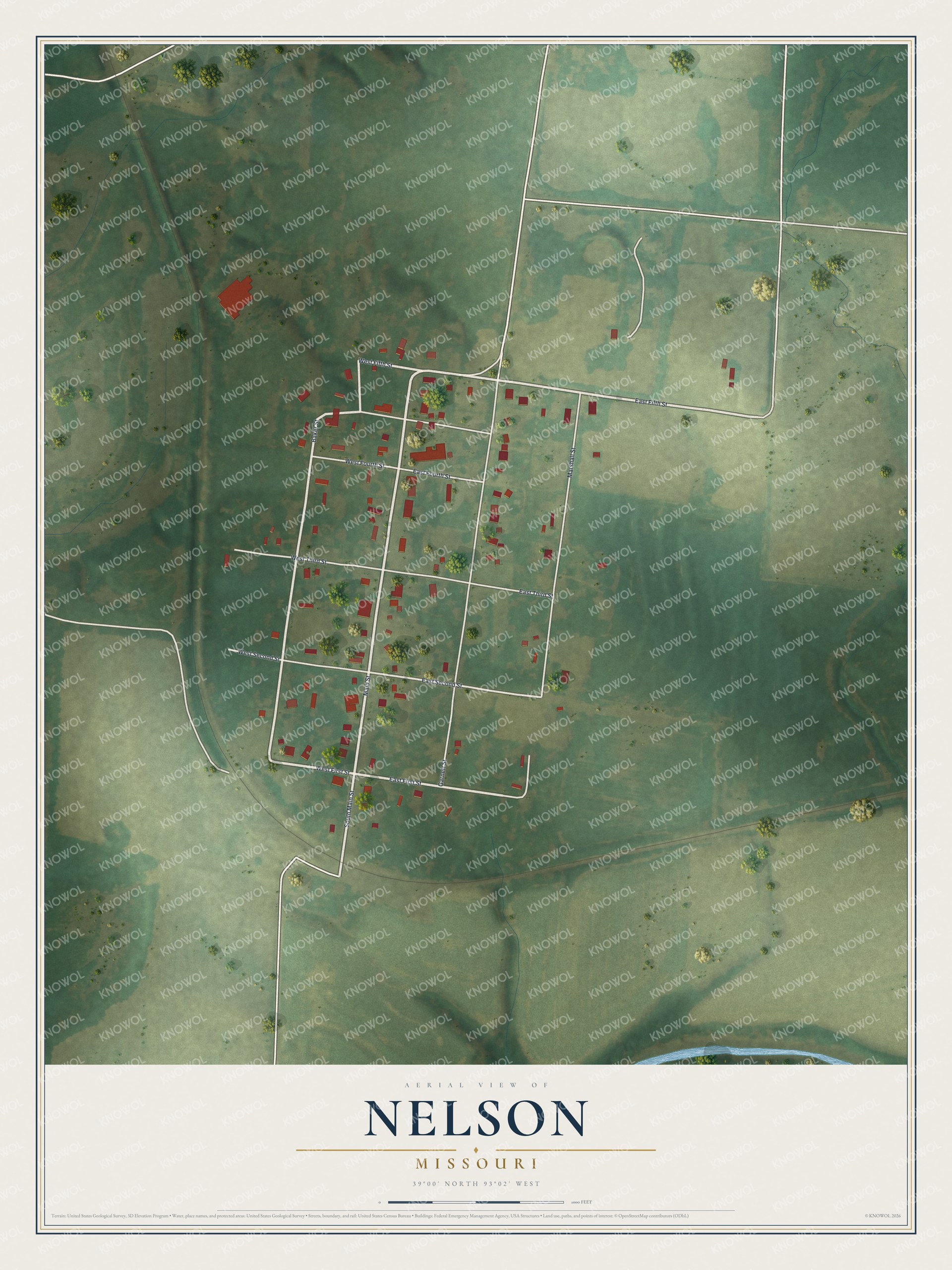 Watermarked full-map preview of Nelson, Missouri