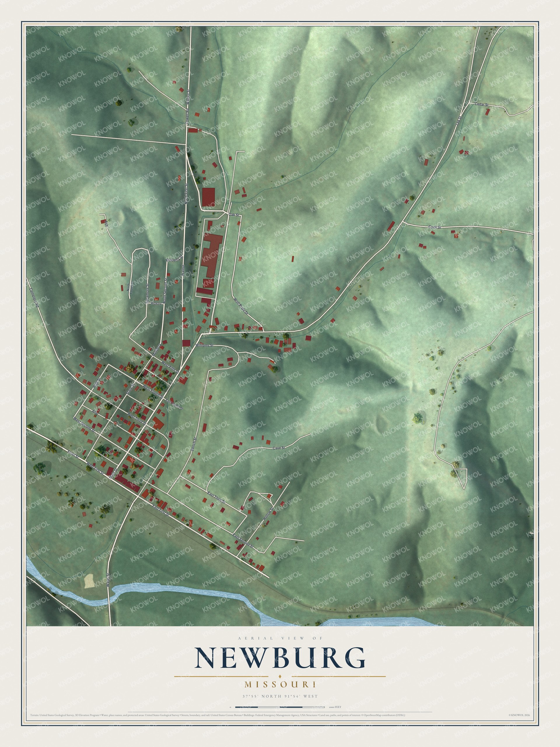 Watermarked full-map preview of Newburg, Missouri
