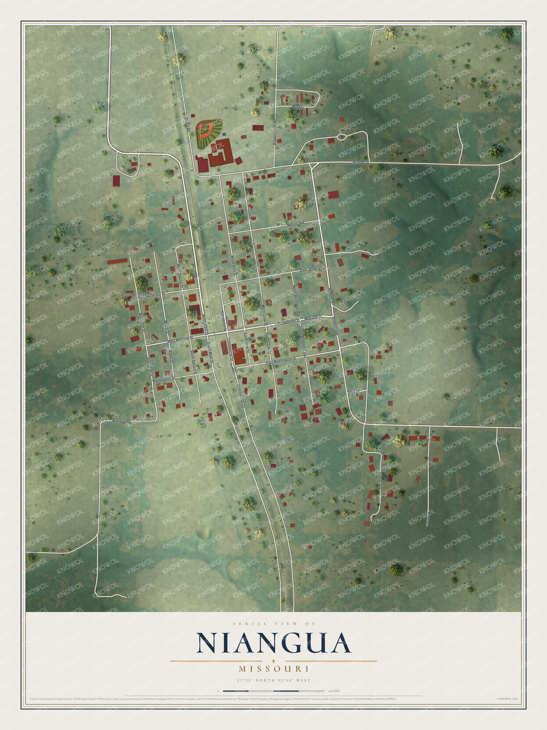 Watermarked full-map preview of Niangua, Missouri