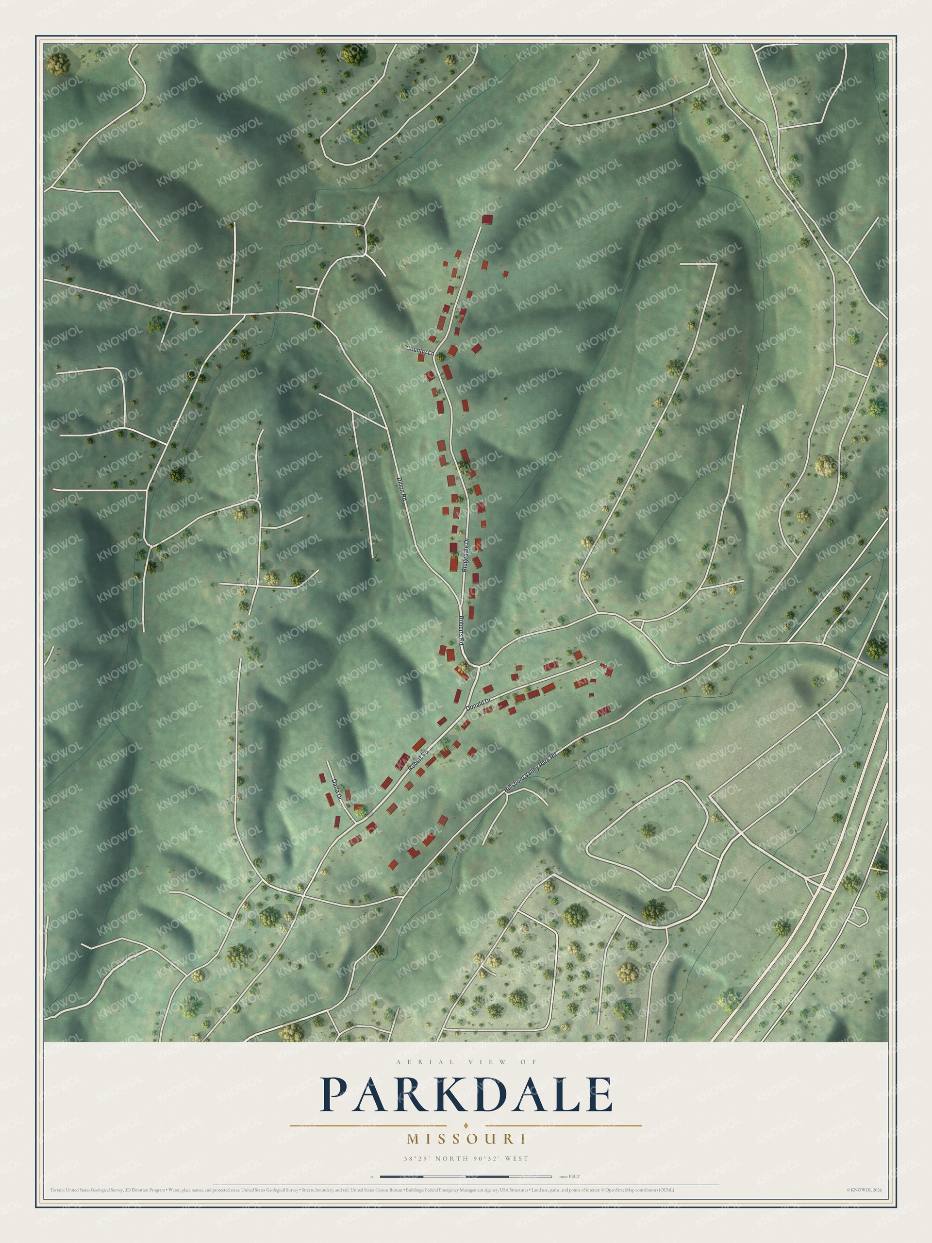 Watermarked full-map preview of Parkdale, Missouri
