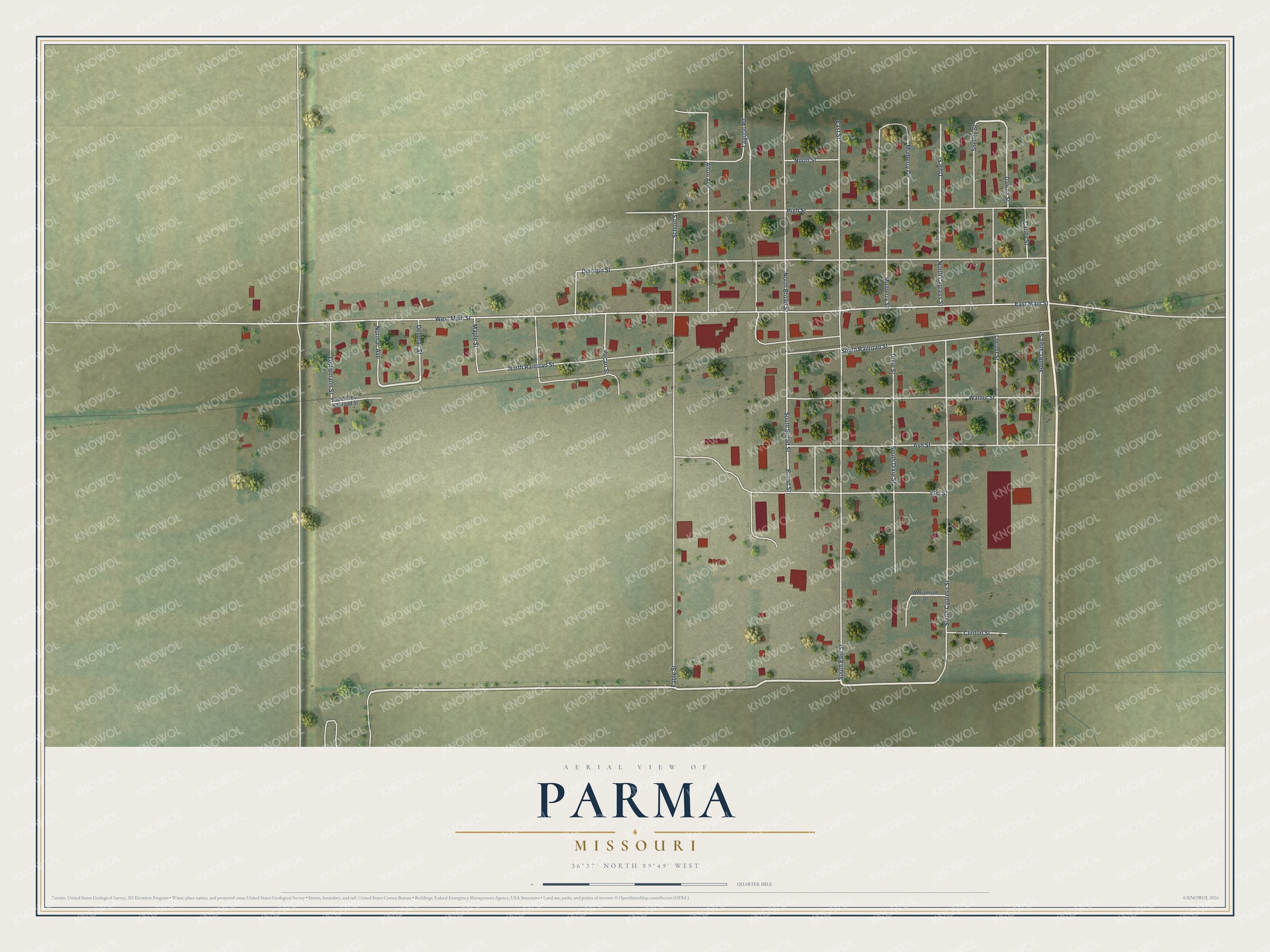 Watermarked full-map preview of Parma, Missouri