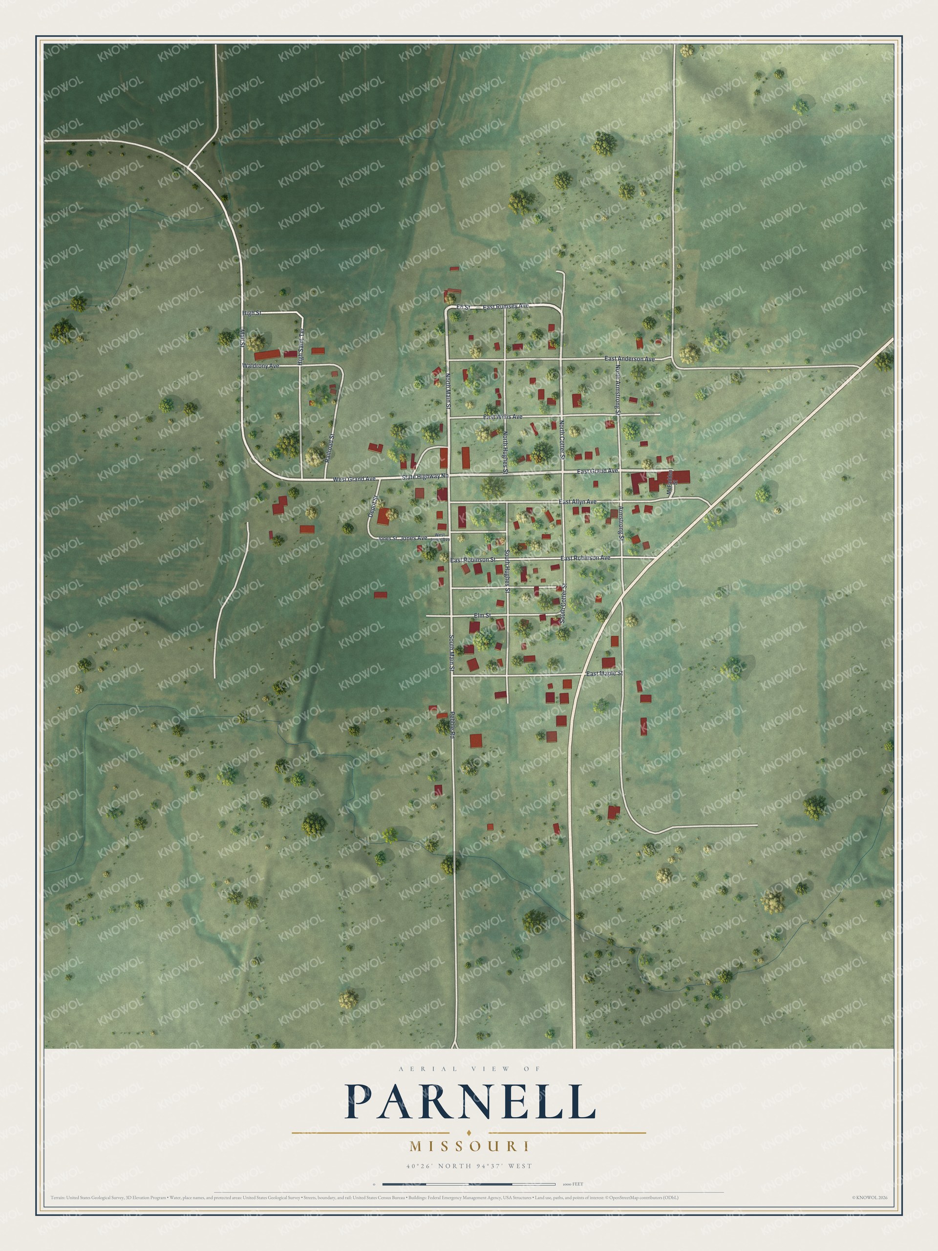 Watermarked full-map preview of Parnell, Missouri