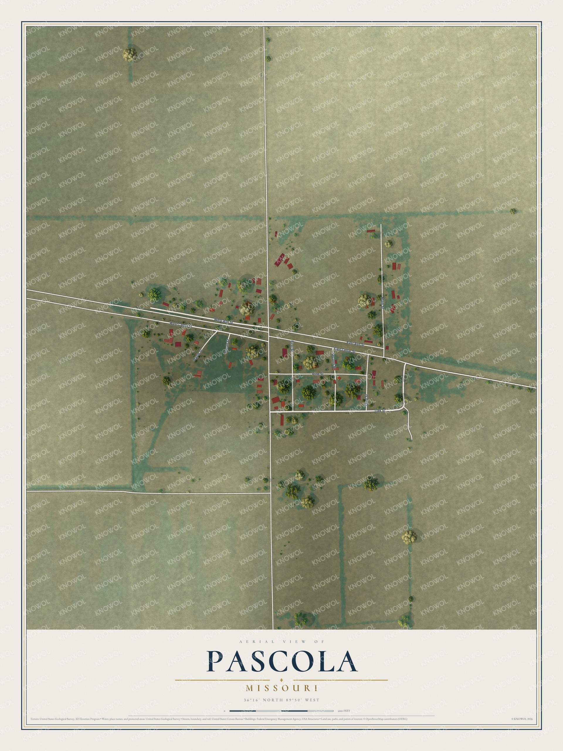 Watermarked full-map preview of Pascola, Missouri