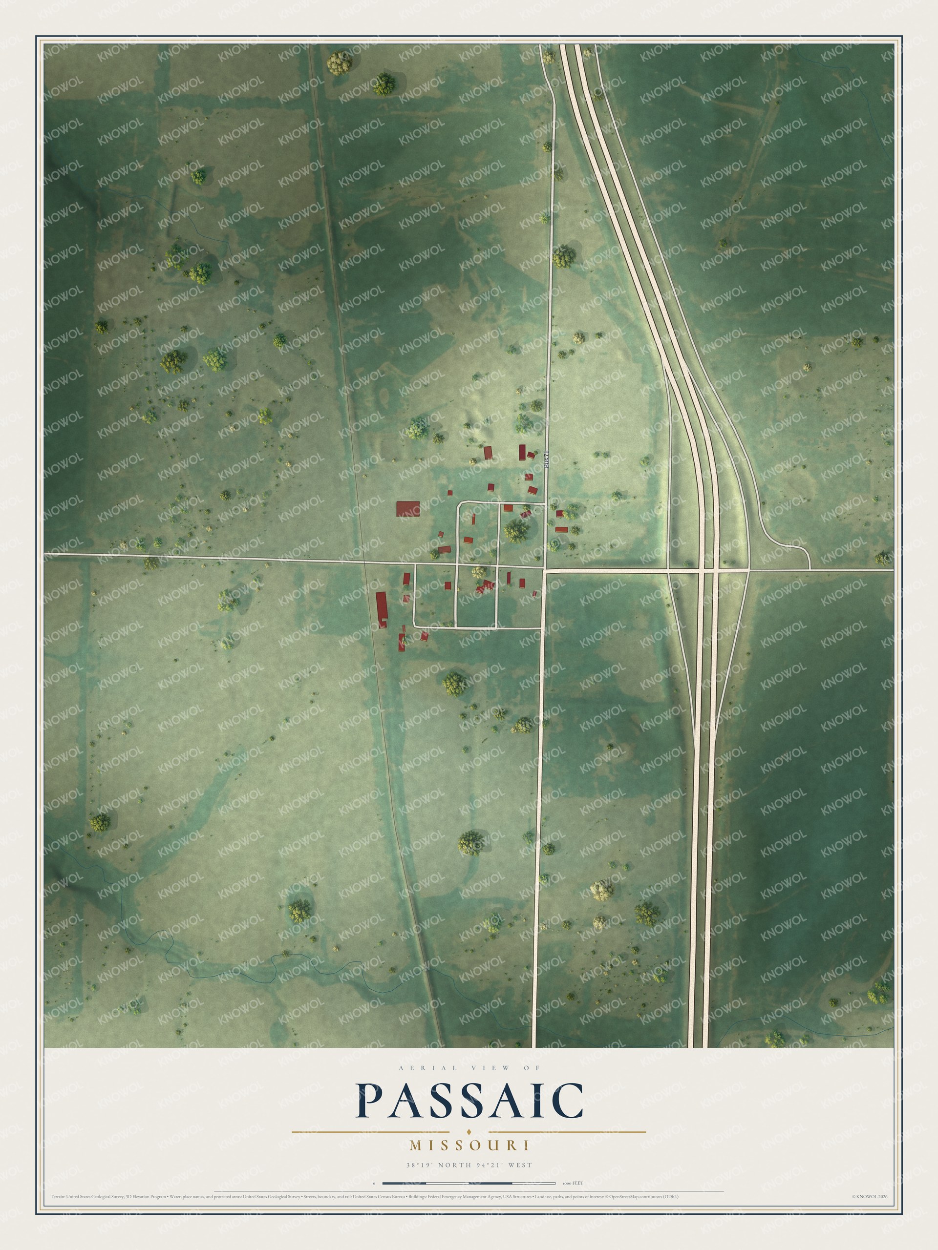 Watermarked full-map preview of Passaic, Missouri