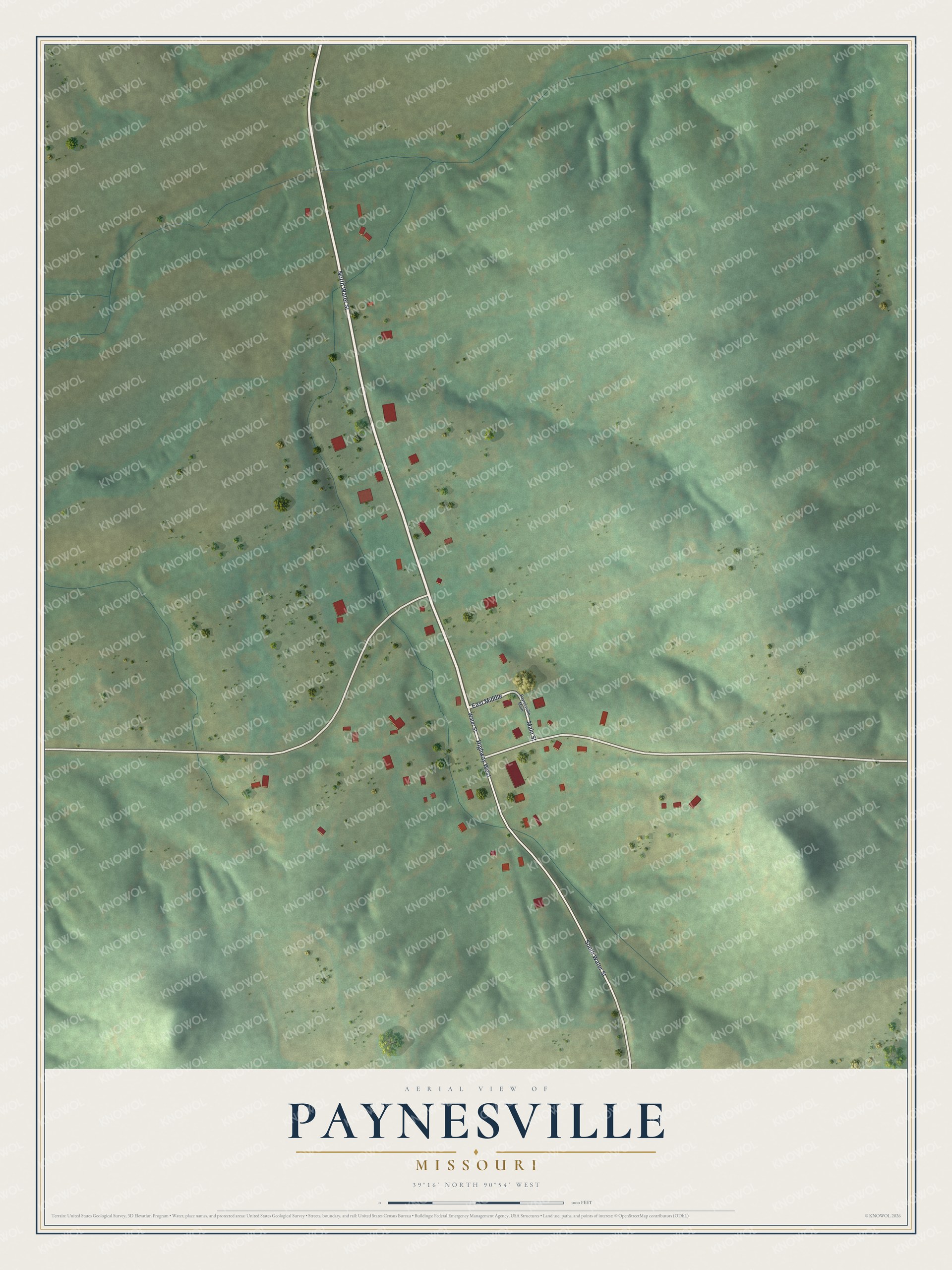 Watermarked full-map preview of Paynesville, Missouri