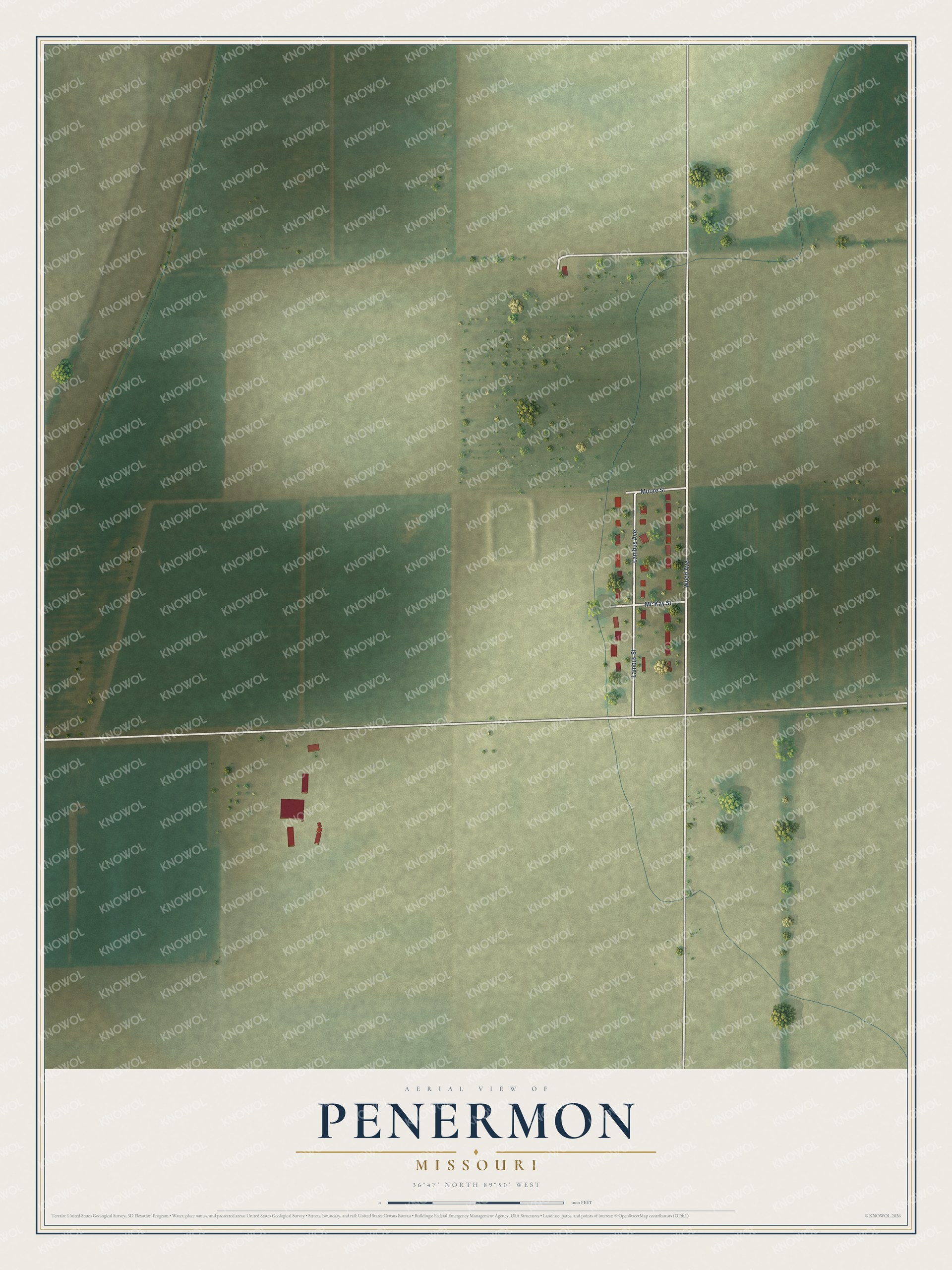 Watermarked full-map preview of Penermon, Missouri