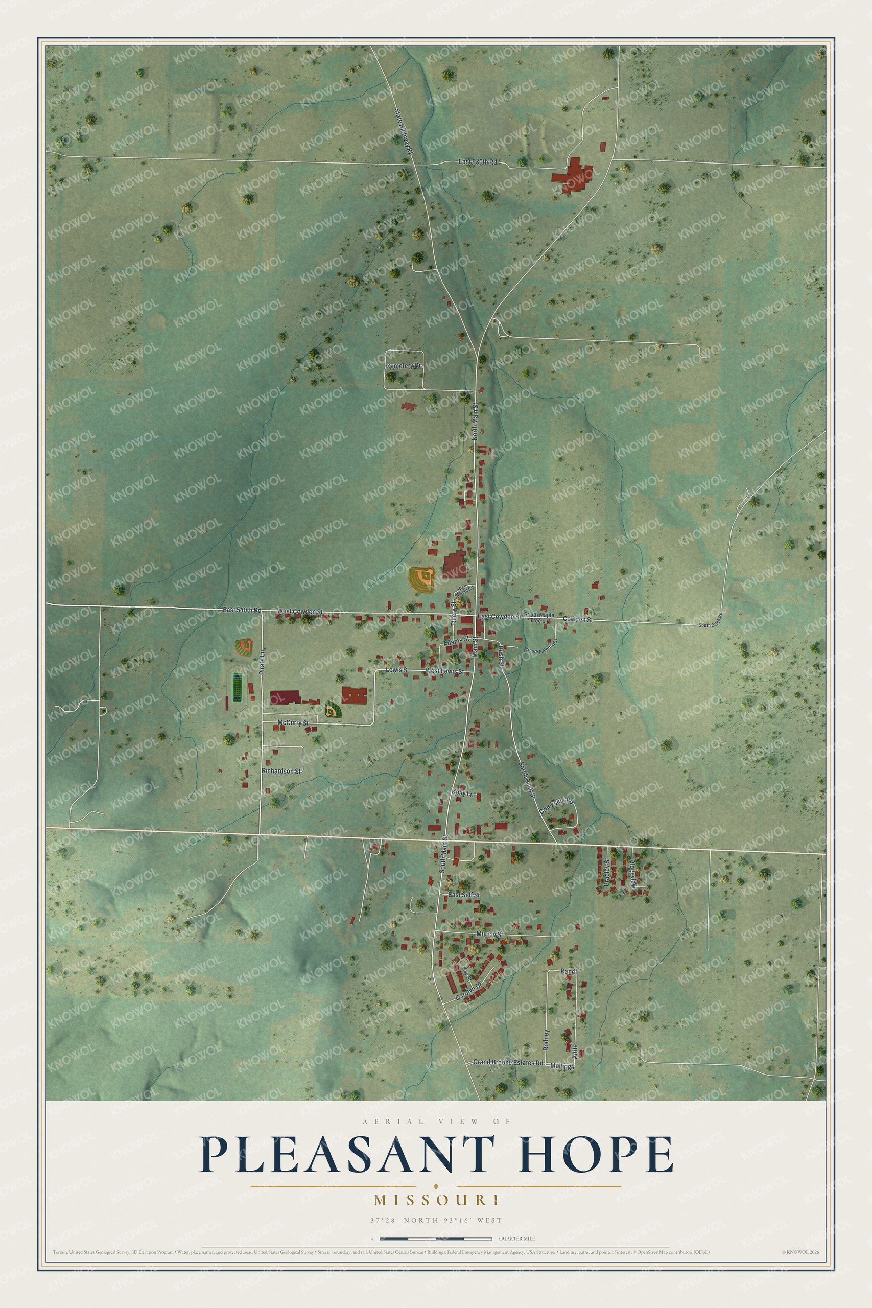 Watermarked full-map preview of Pleasant Hope, Missouri