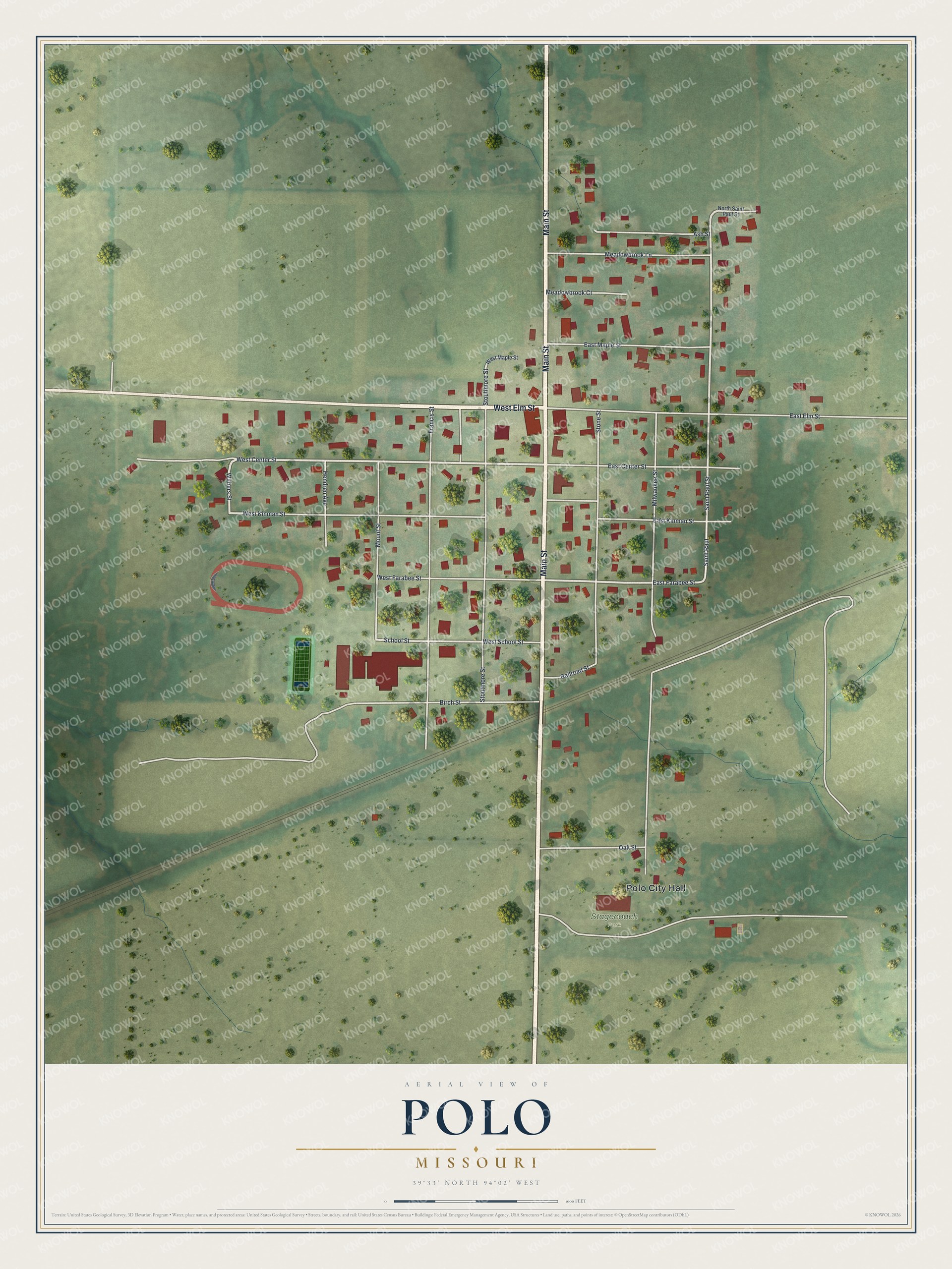Watermarked full-map preview of Polo, Missouri