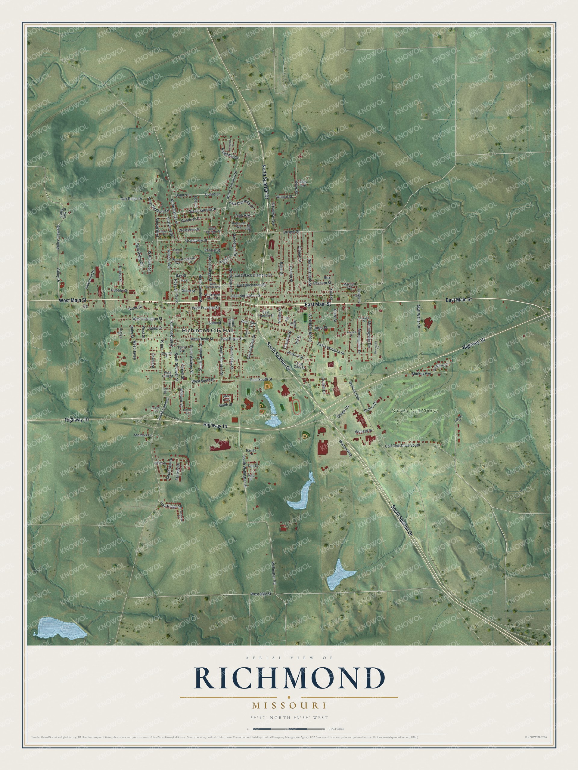 Watermarked full-map preview of Richmond, Missouri