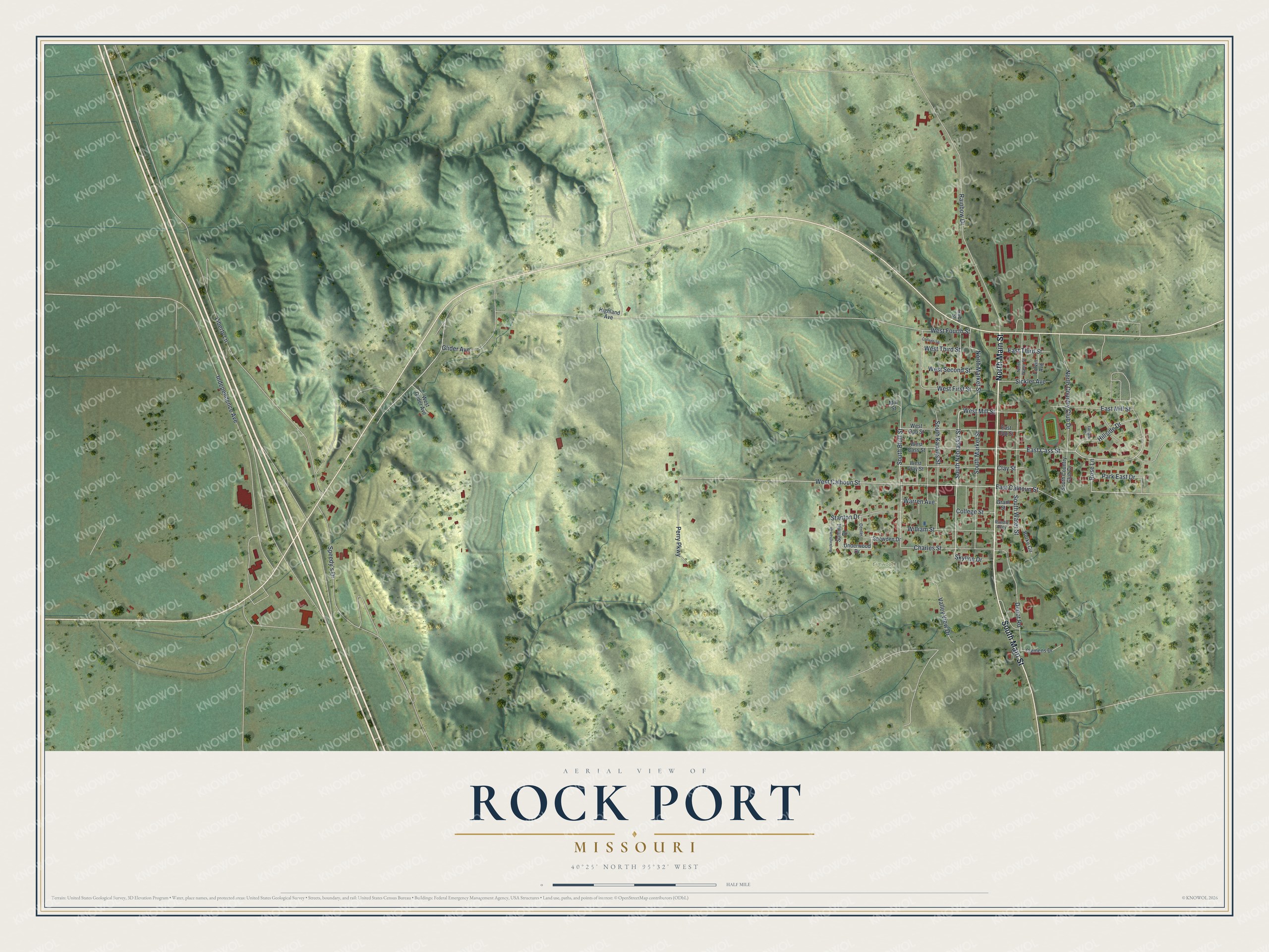Watermarked full-map preview of Rock Port, Missouri
